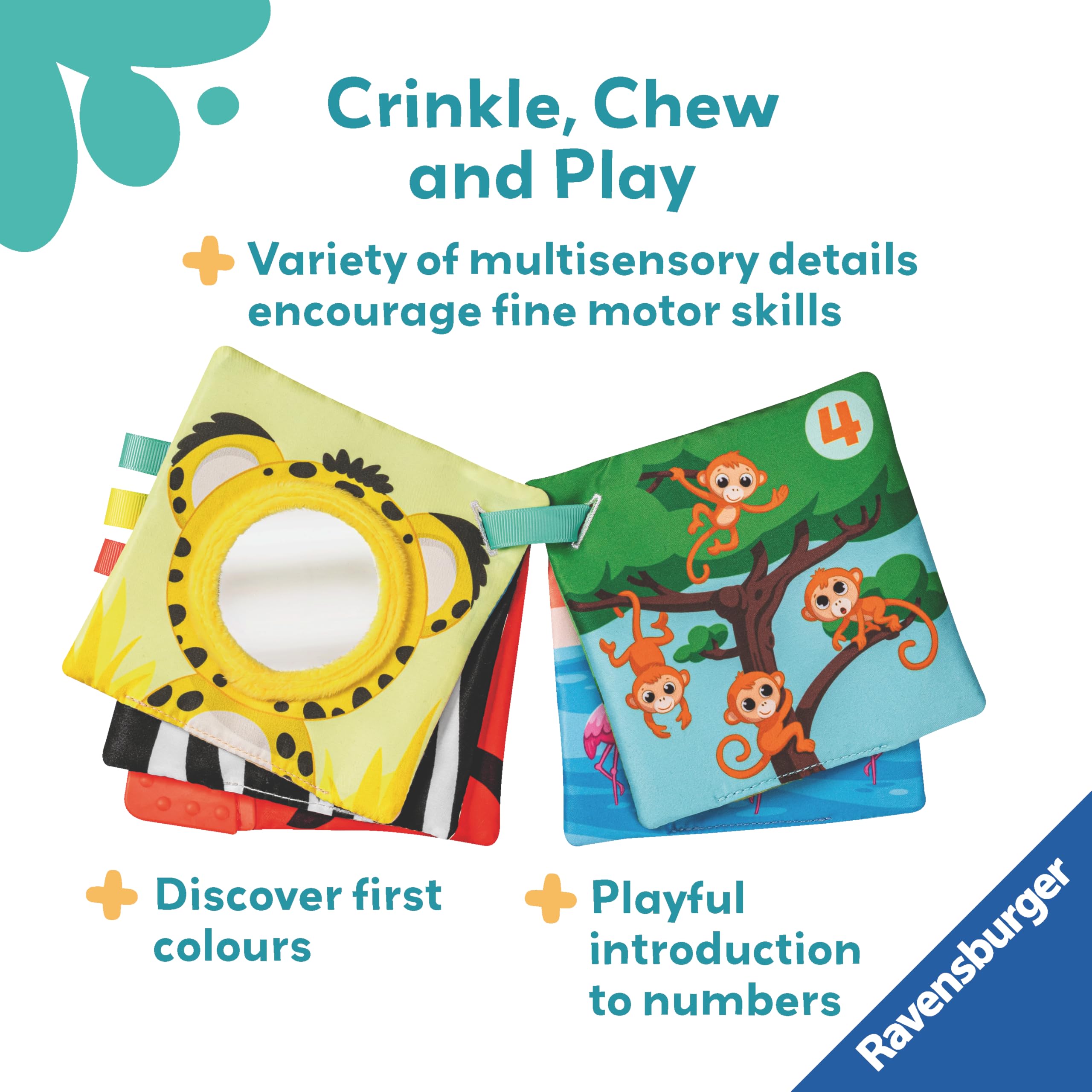 Ravensburger Play+ My First Numbers & Colours Book - Soft Sensory Baby Toy 3