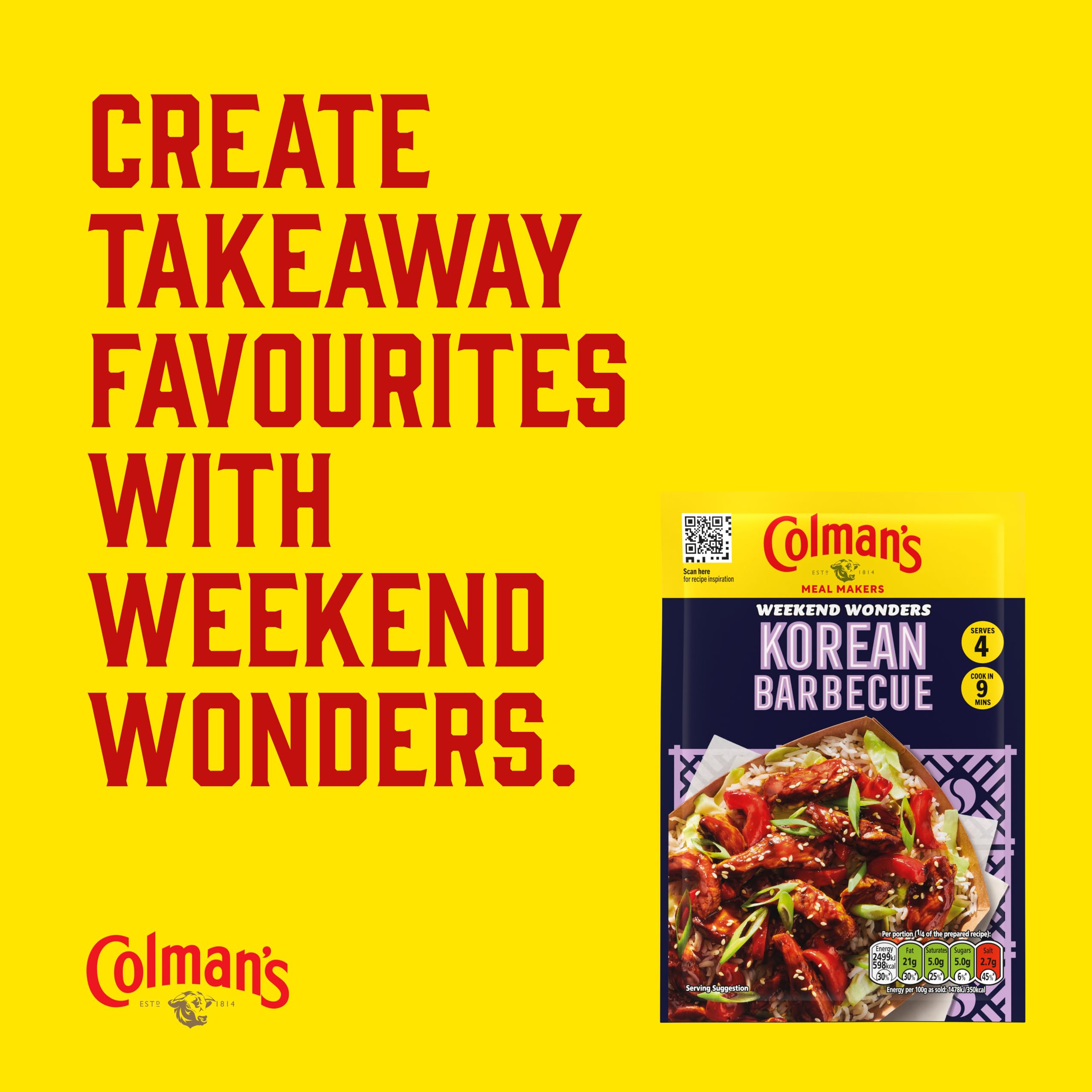 Colman's Weekend Wonders Korean Barbecue Meal Maker Recipe Mix 4