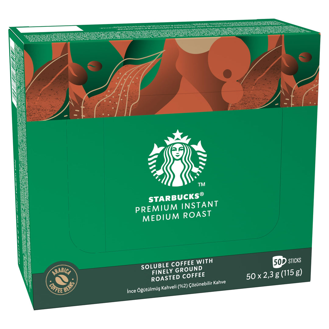 STARBUCKS Medium Roast Instant Coffee Sachets - 50 x 2.3g - 100% Arabica Latin American Blend