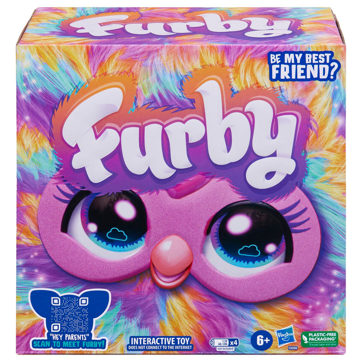 Furby Tie Dye Interactive Plush Toy - English Version, 6+ Years