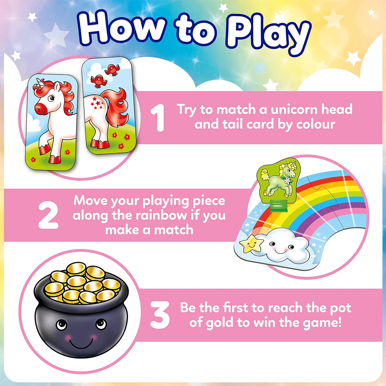 Orchard Toys Rainbow Unicorns Memory Matching Game 4