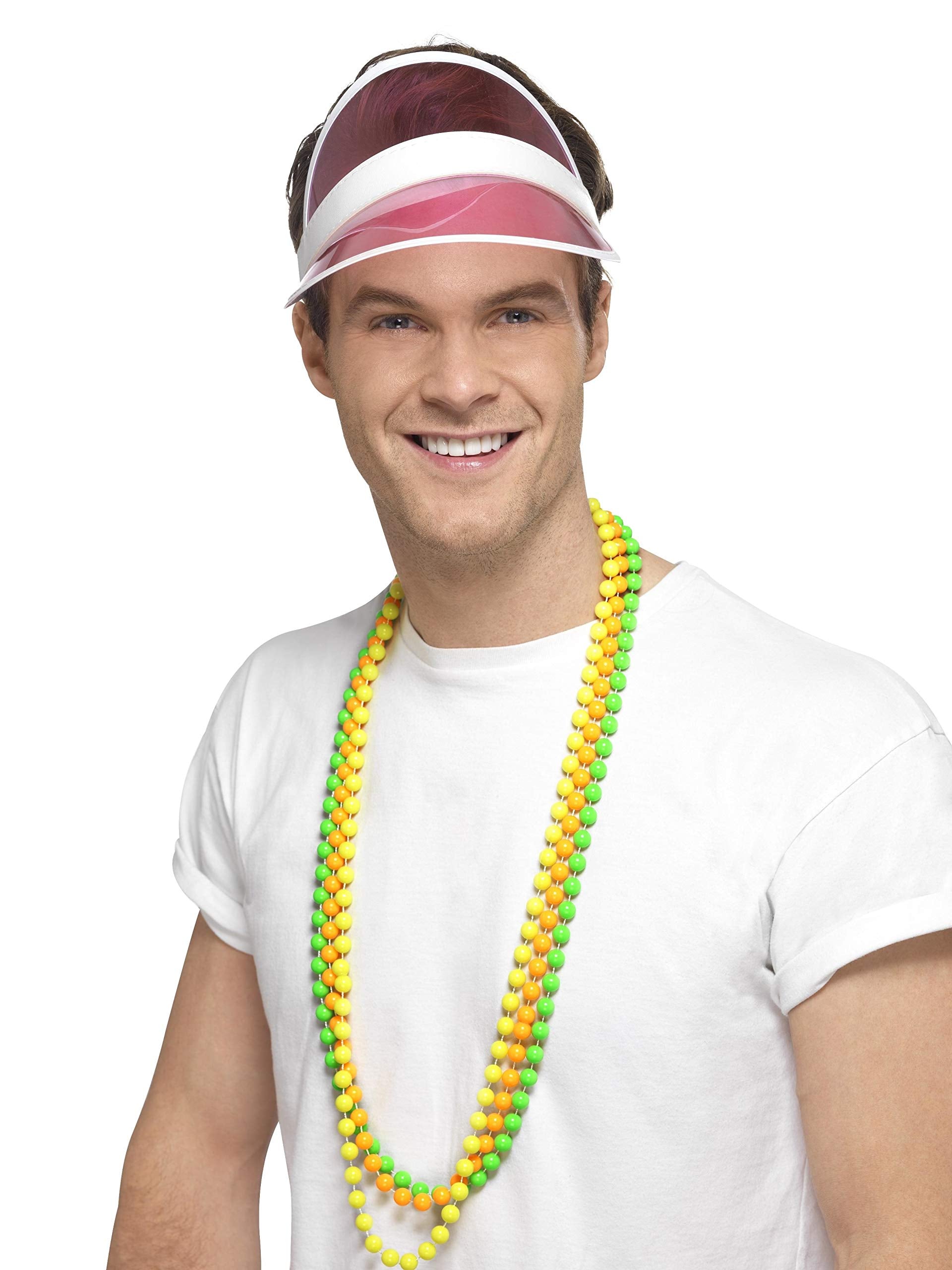 Smiffys 80s Sun Visor - Pink Retro Fancy Dress Hat for Adults 6