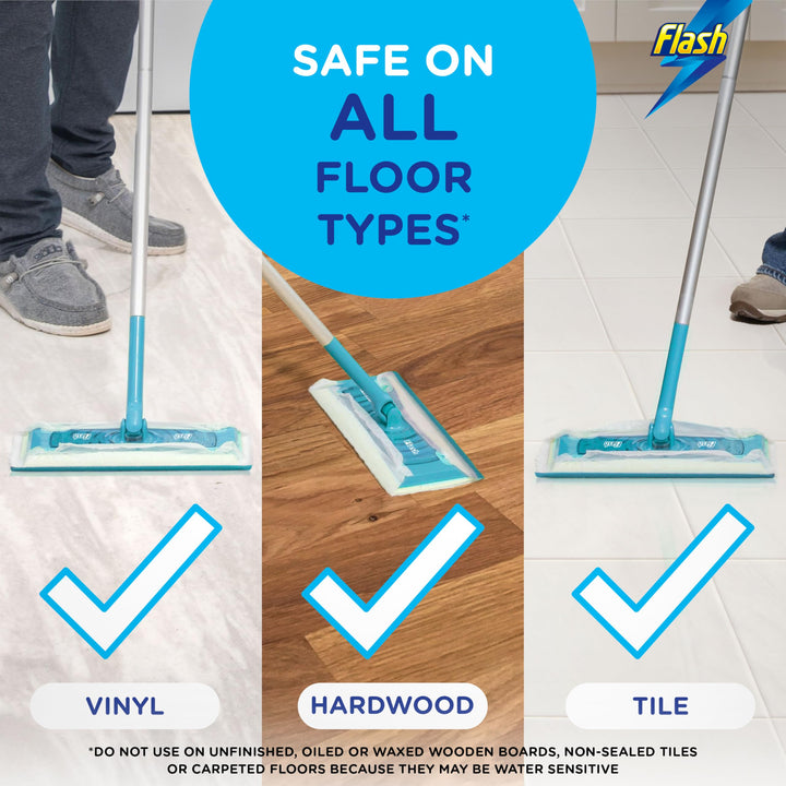 Flash - Speedmop Floor Cleaner Starter Kit with 1 Handle, 8 Wet & 16 Dry Refills