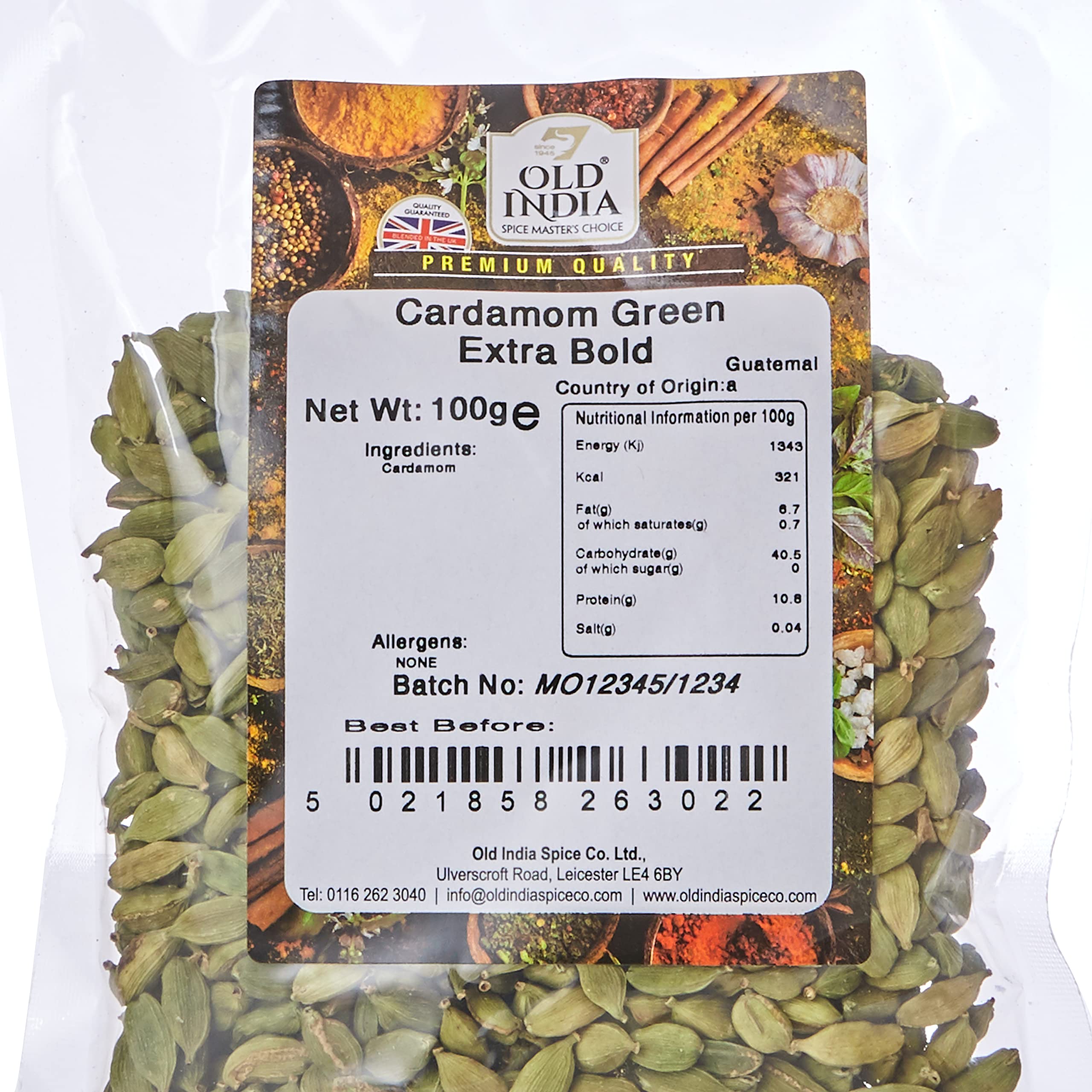 Old India Green Extra Bold Cardamom 100g 3