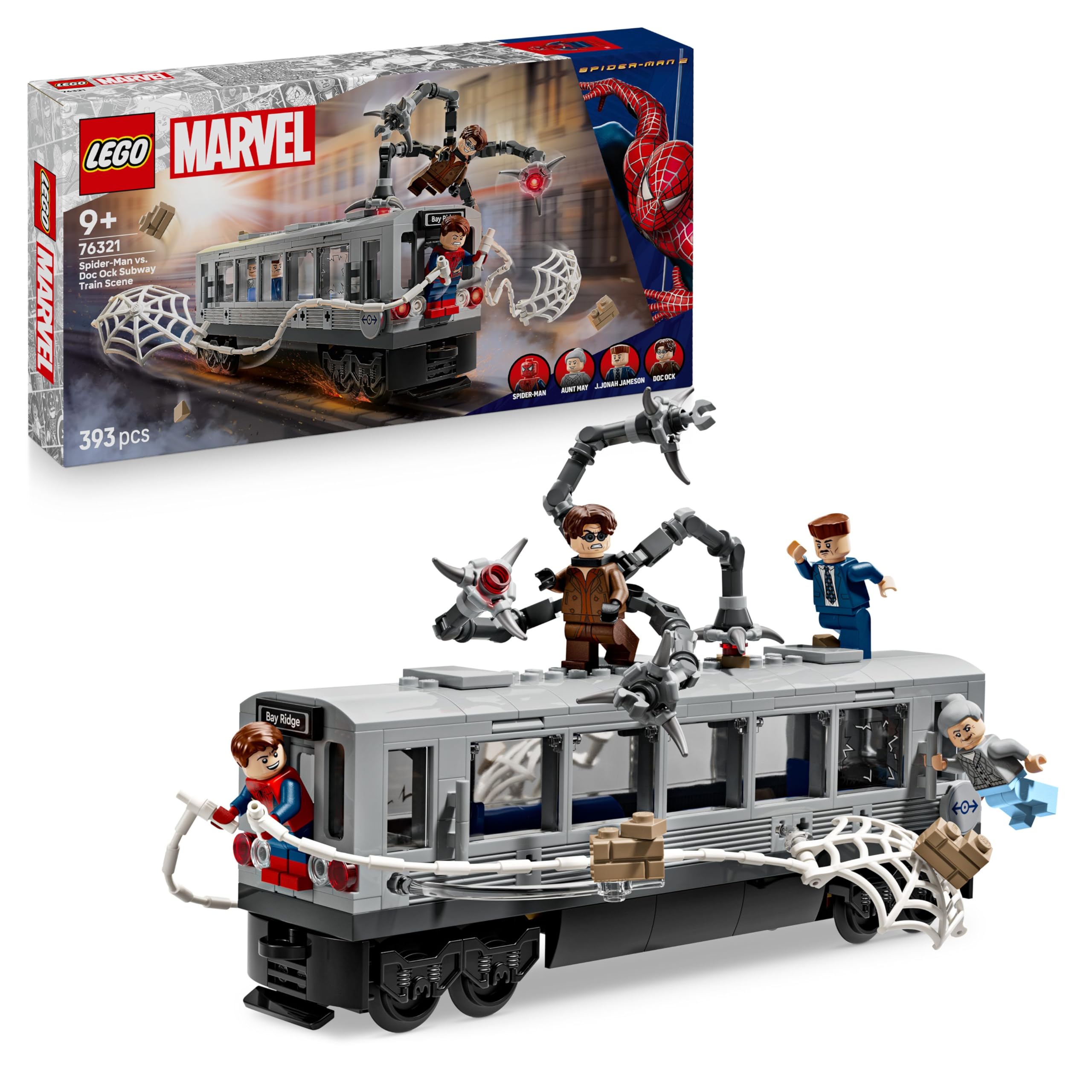 LEGO Marvel Spider-Man vs. Doc Ock Subway Train Scene Building Set | 9+ Years 1