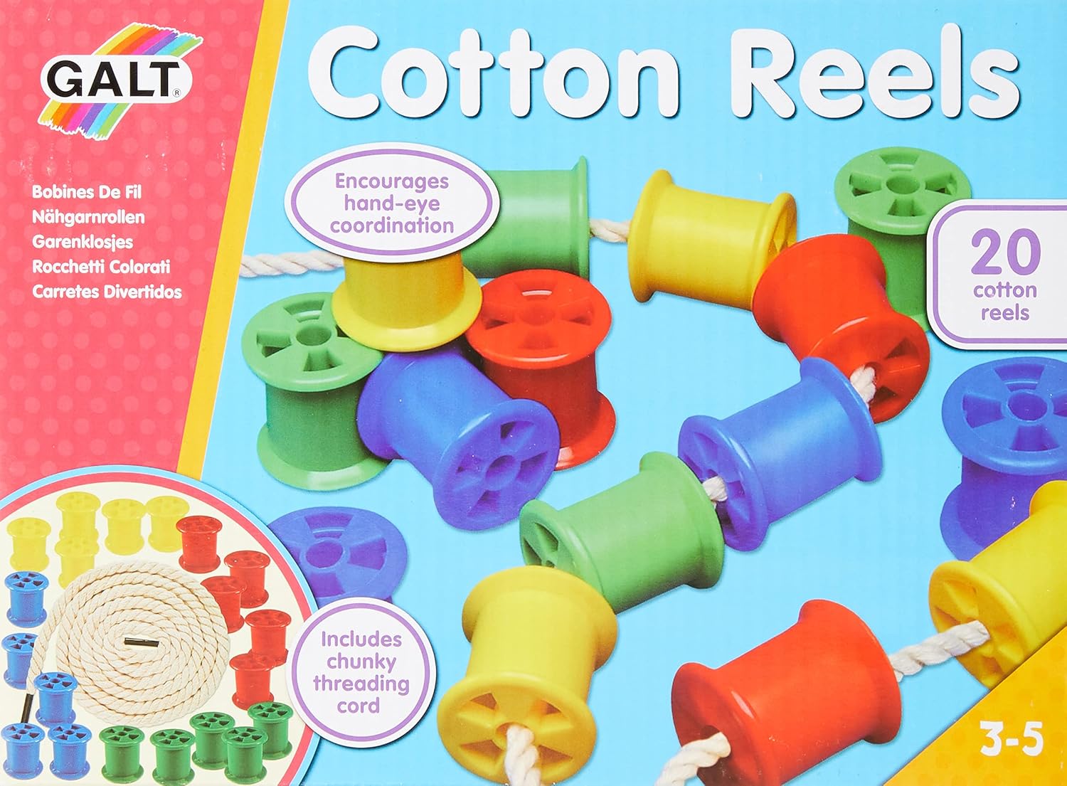 Galt Cotton Reels Threading Toy - Educational Stacking & Threading Set for Ages 3+ 1