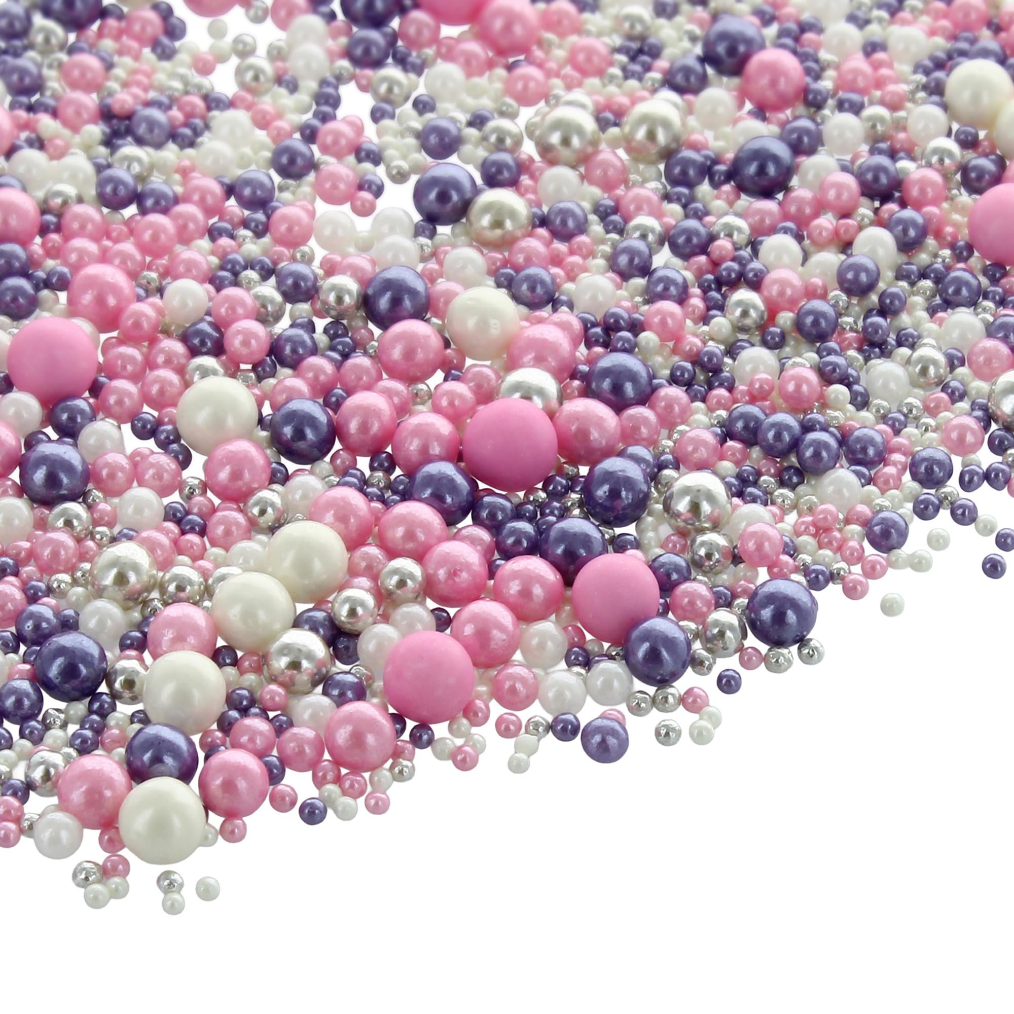 Baked with Love Blossom Pearl Sprinkles - Pink, Purple, Silver Sugar Balls | 100g Resealable Bottle 4