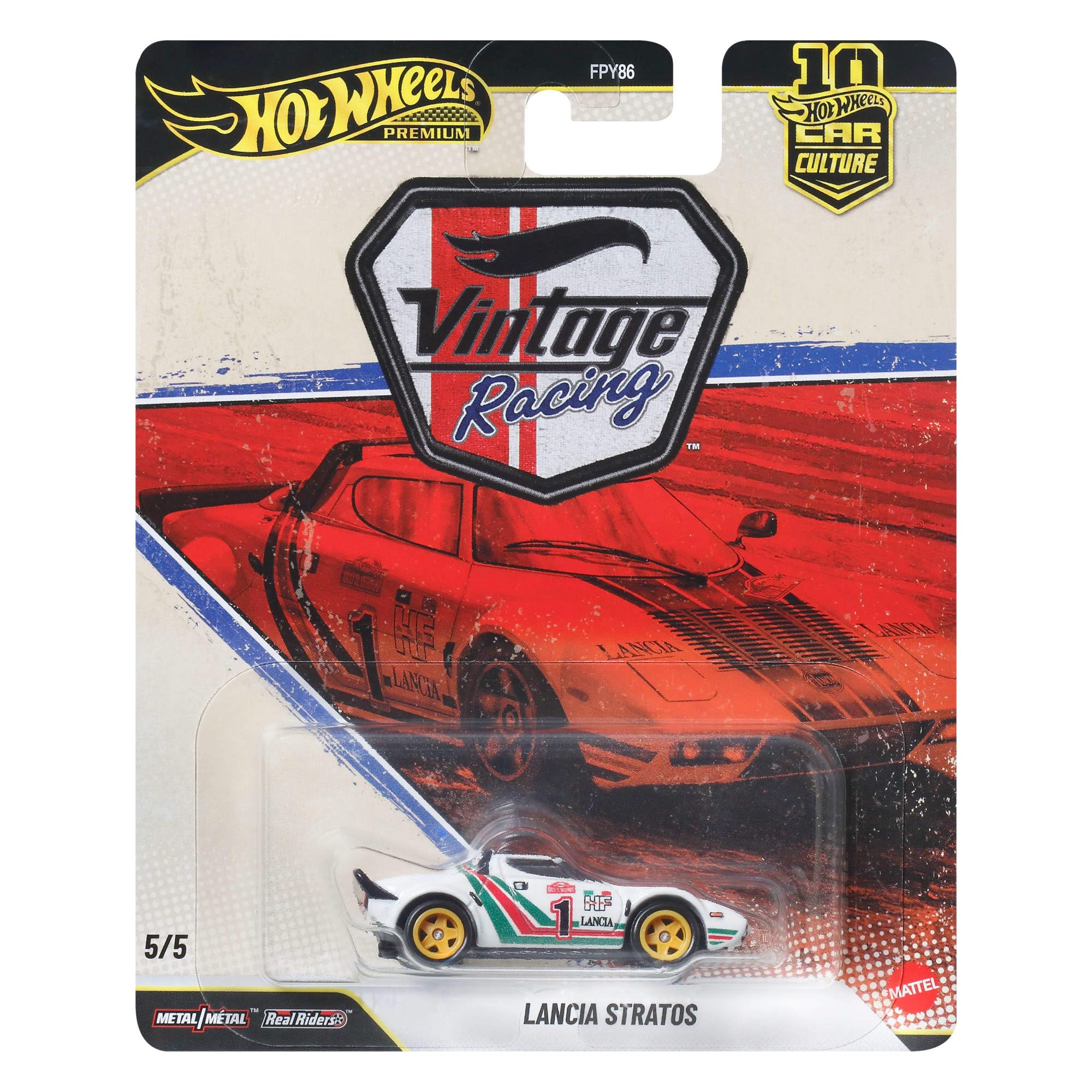 Hot Wheels Premium Car Culture Lancia Stratos Die-Cast Vehicle | 1:64 Scale | Metal/Metal