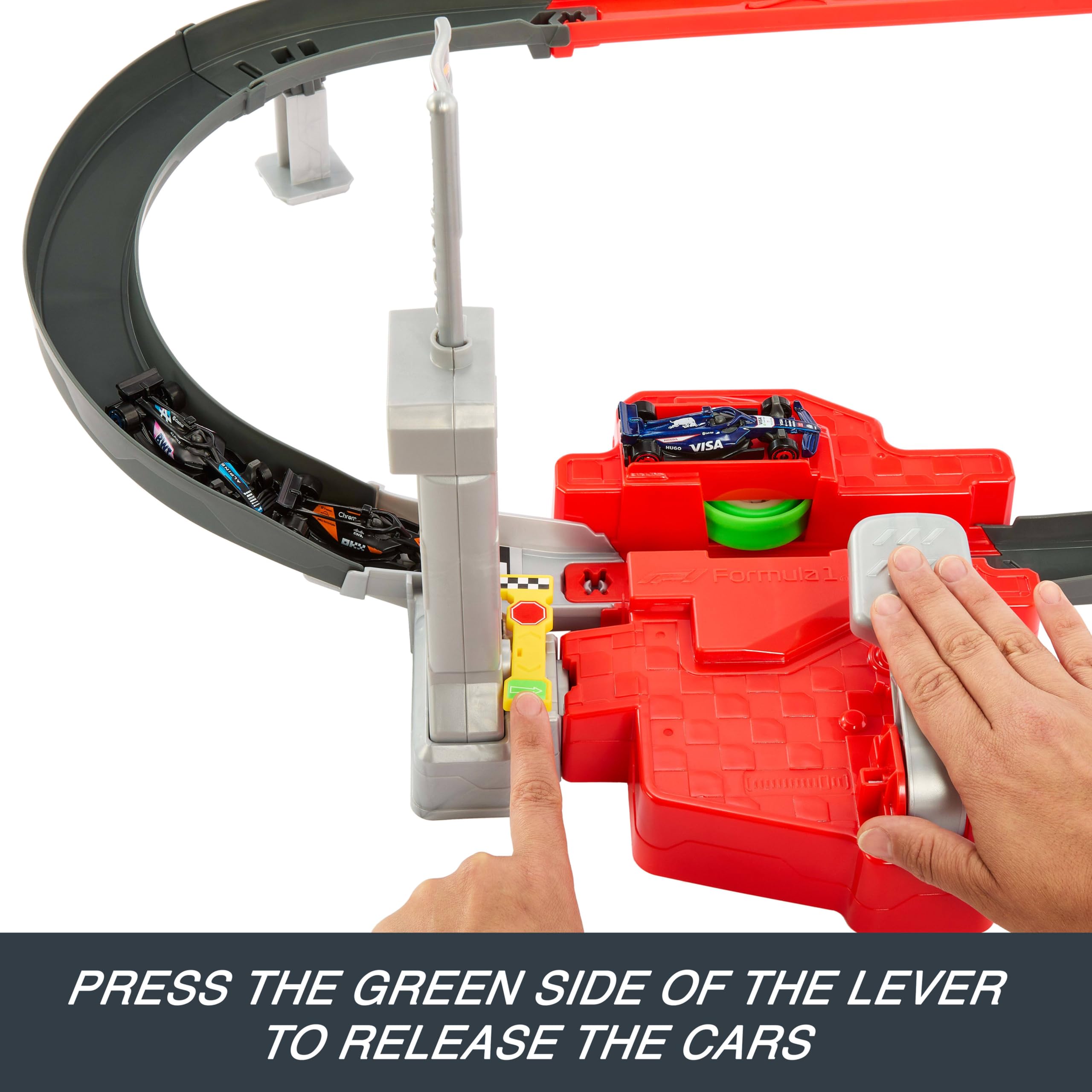 Hot Wheels Racing Formula 1 Sprint Race Circuit Track Set - 3 Die-Cast Cars & 10-Piece Track for Kids 5+ 11