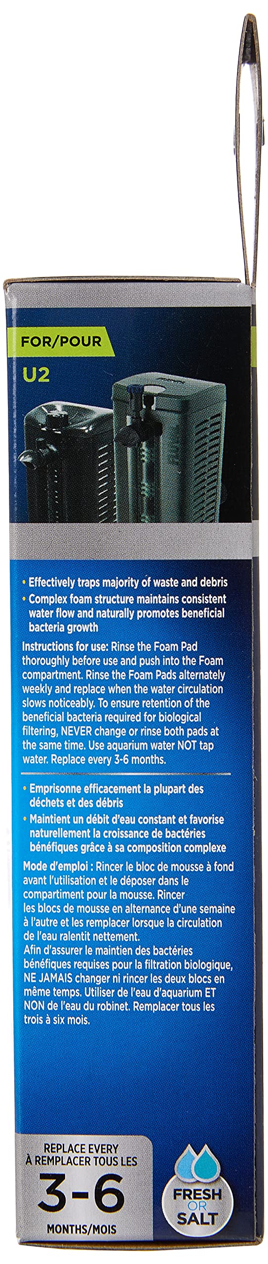 Fluval U2 Internal Filter Foam Pad | Mechanical Filtration | White Foam | Model A486