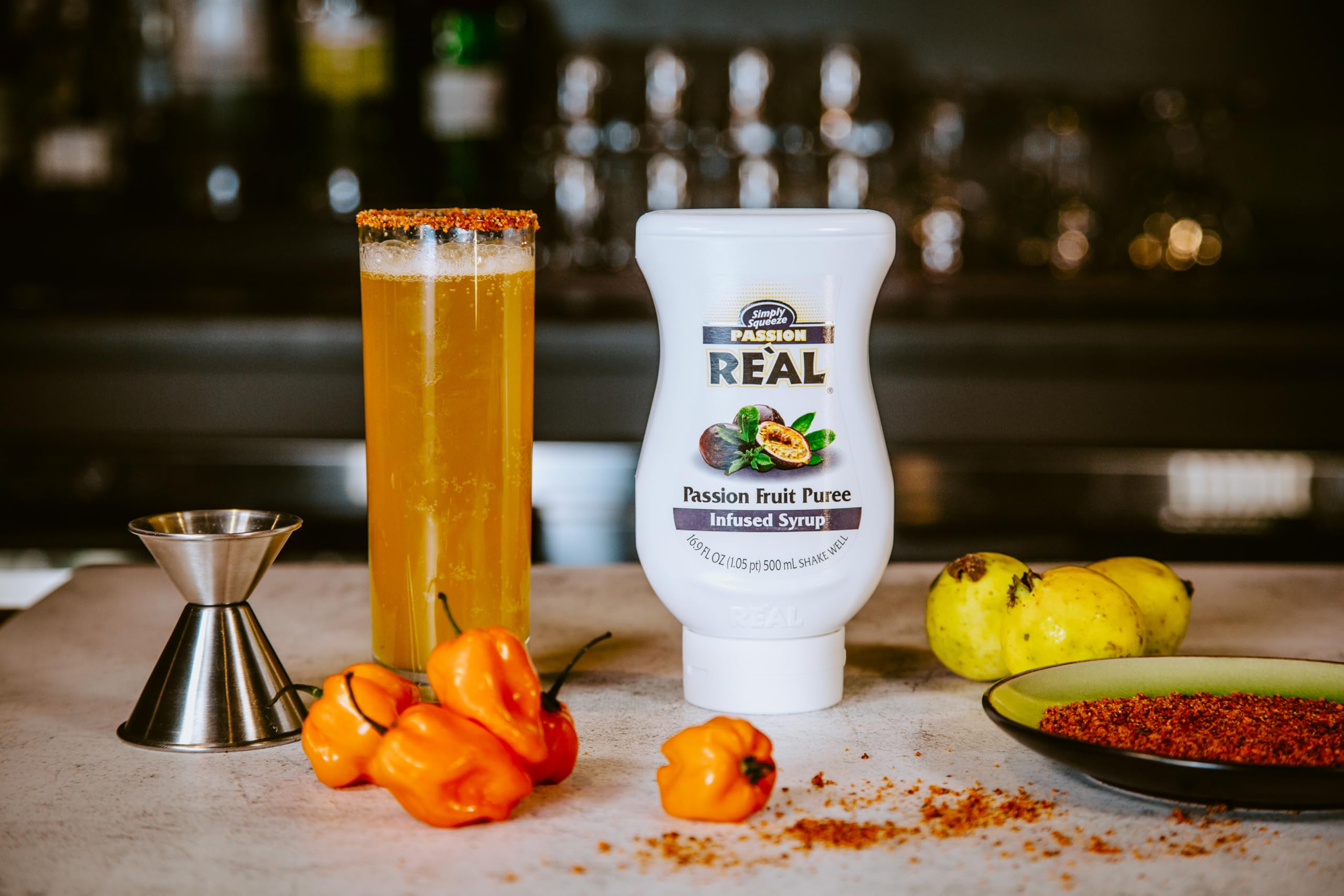 RE"AL Syrups Passion Fruit Puree Infused Fruit Syrup for Cocktails, Cooking & Baking 13