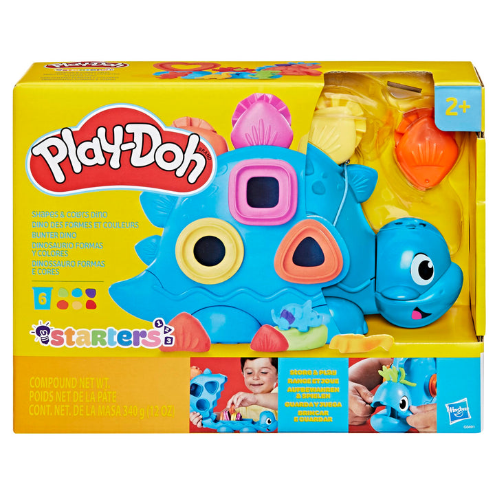 Play-Doh Shapes & Colours Dinosaur Toy - Preschool Creative Playset for Ages 3+