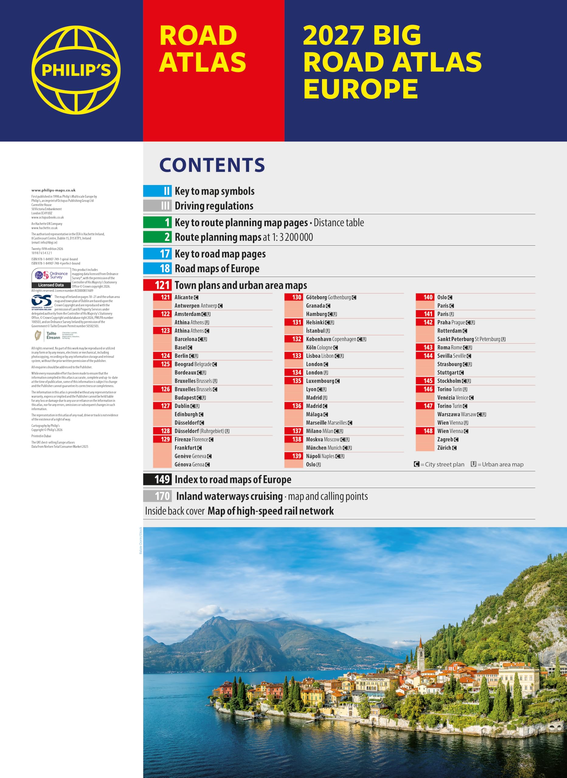 Philip's 2027 Big Road Atlas of Europe - Easy-Read Mapping | A3 Spiral Edition