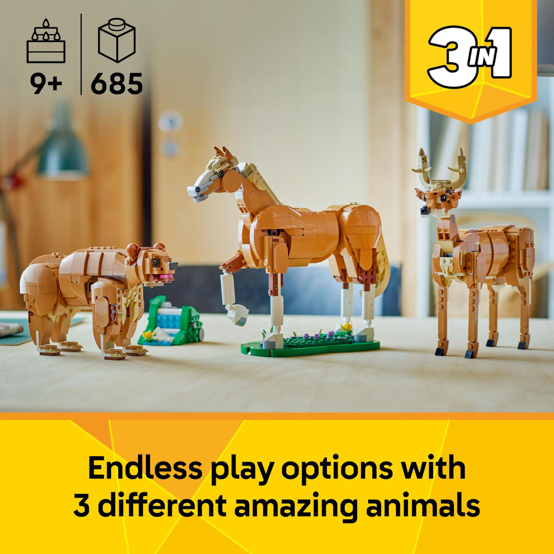 LEGO Creator 3in1 Beautiful Horse Toy - 3 Animal Building Sets for Ages 9+