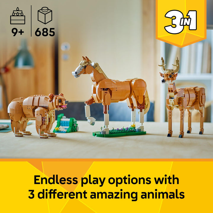 LEGO Creator 3in1 Beautiful Horse Toy - 3 Animal Building Sets for Ages 9+