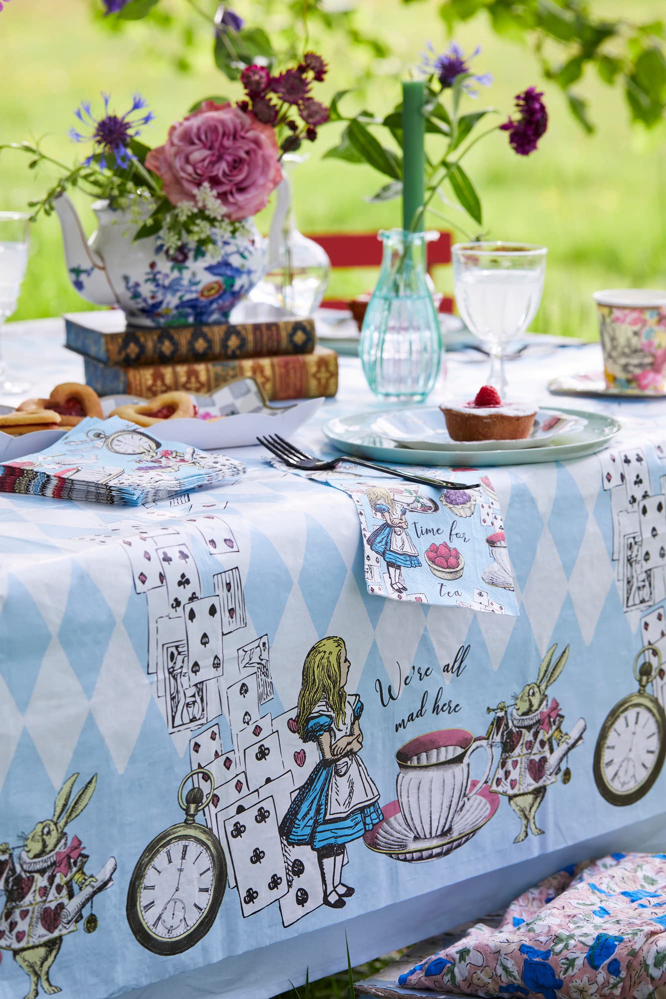 Talking Tables Alice in Wonderland Illustrated Disposable Table Cover | 180 x 120 cm, Home Recyclable 6