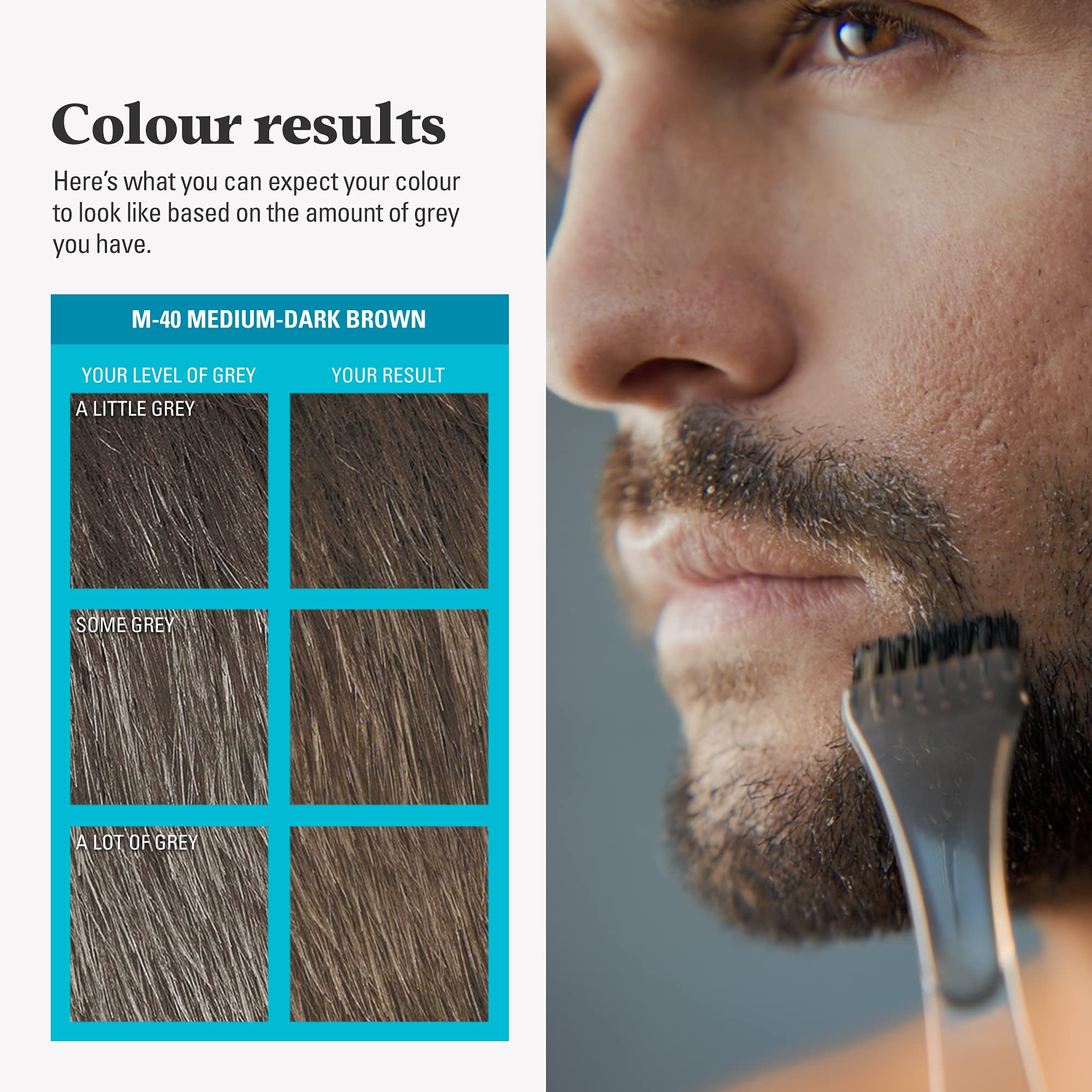 Just for Men Moustache & Beard Medium-Dark Brown Dye (60g) - M40 3