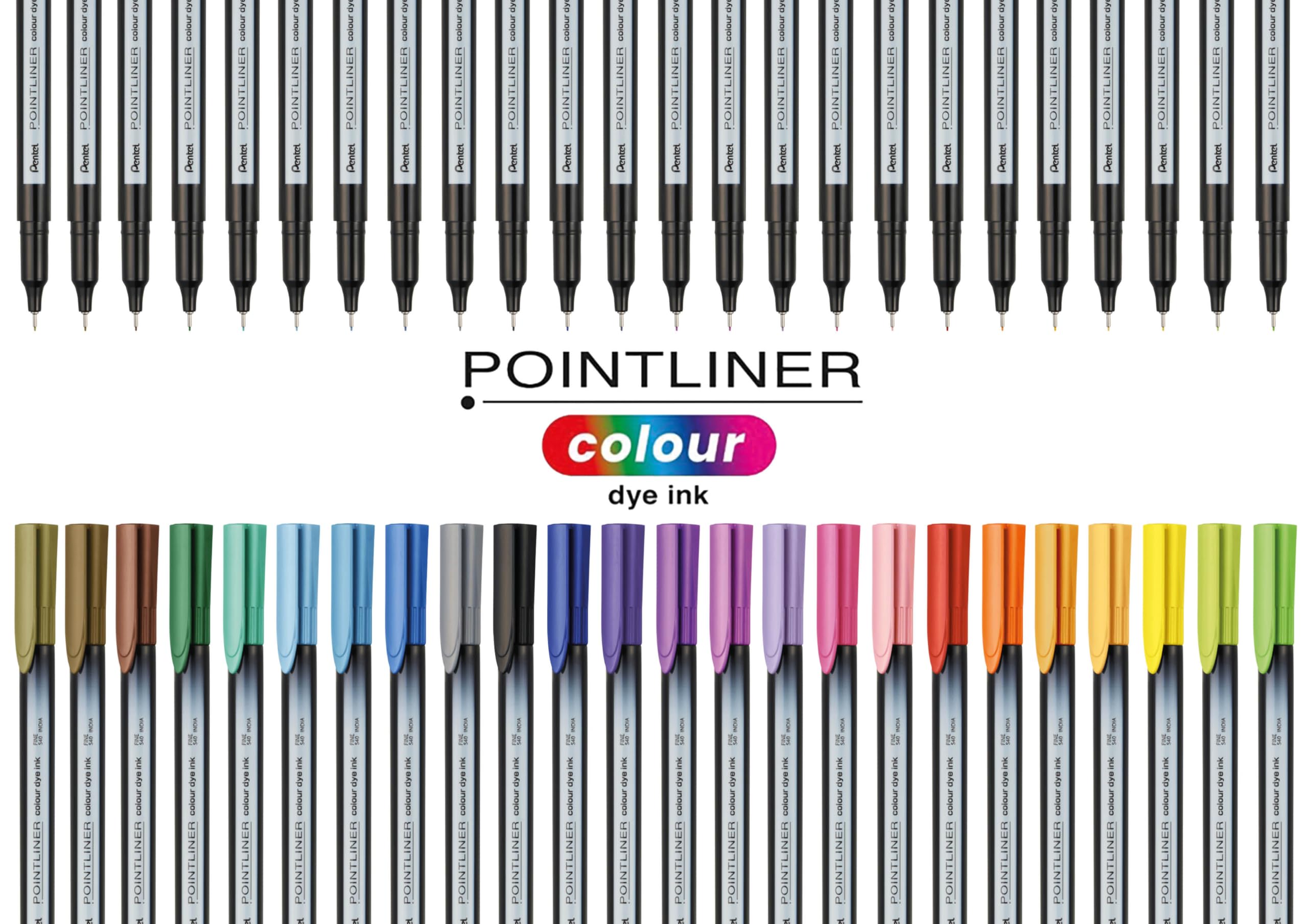 Pentel S40 Pointliner Fineliner Pen - 0.4mm Line Width | Walnut Brown Ink | Metal Clad Tip 3