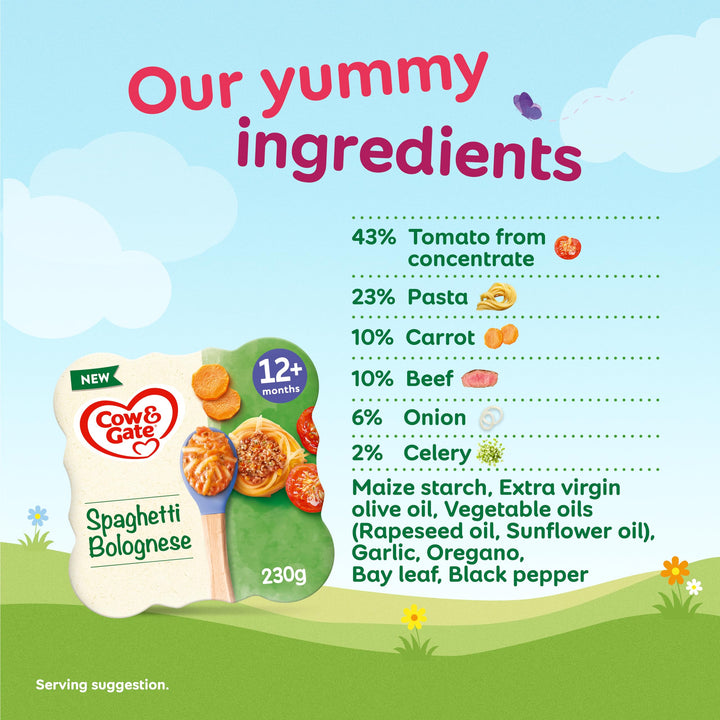 Cow & Gate - Spaghetti Bolognese Baby Food Meal (230g, Pack of 5)