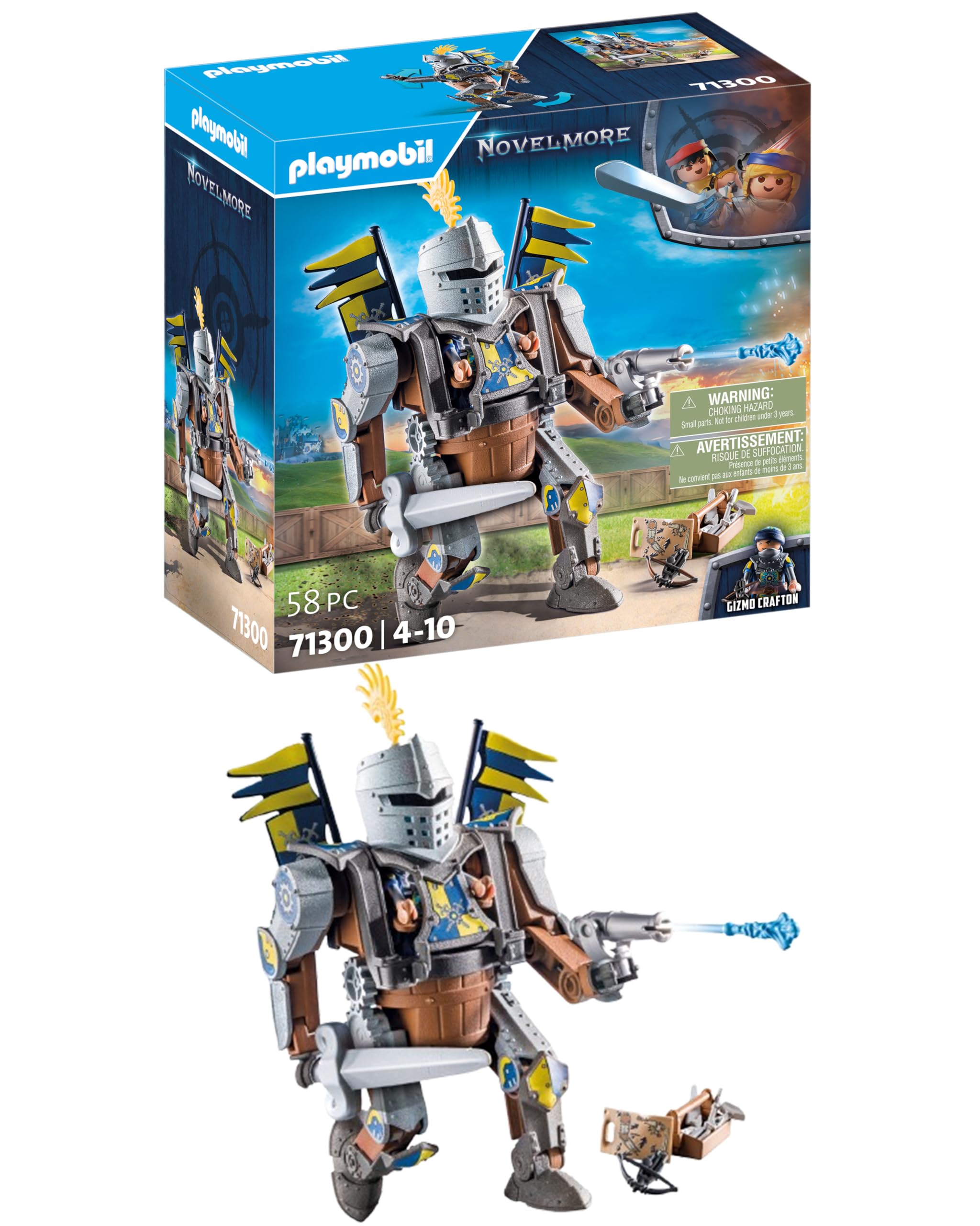Playmobil 71300 Novelmore Combat Robot Playset - Knight Gizmo Crafton with Action Figure & Accessories, Ages 4+ 1