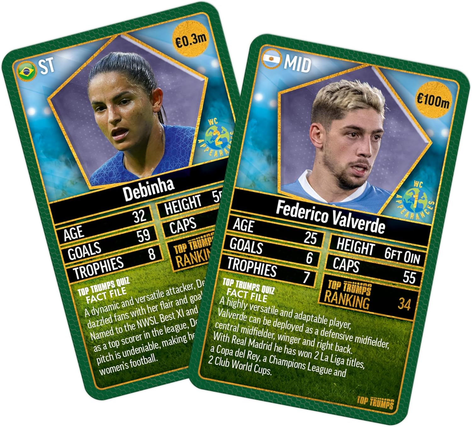 Top Trumps World Football Stars Top 200 Card Game Pack 5 7