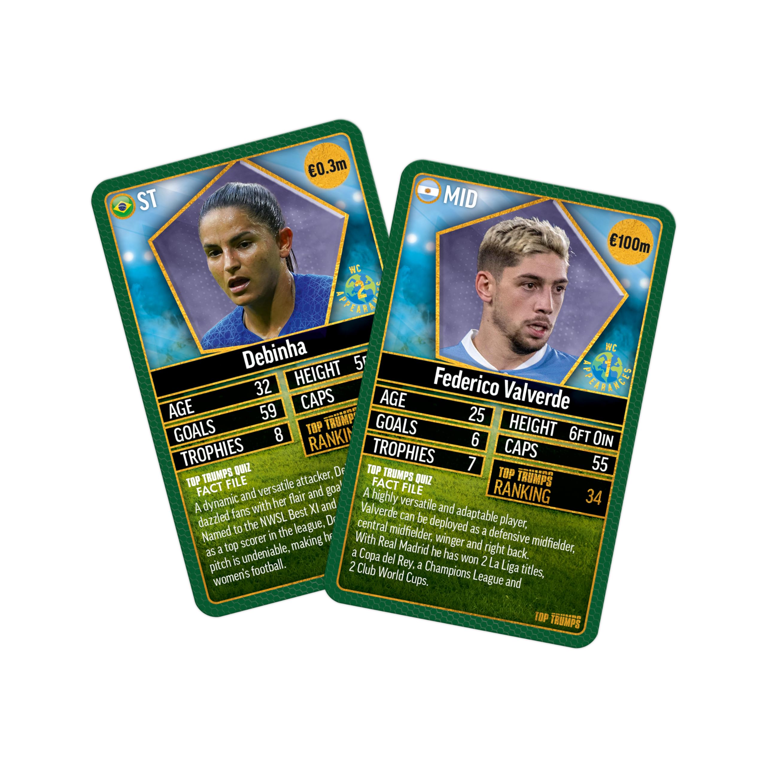 Top Trumps World Football Stars Top 200 Card Game Pack 5 12