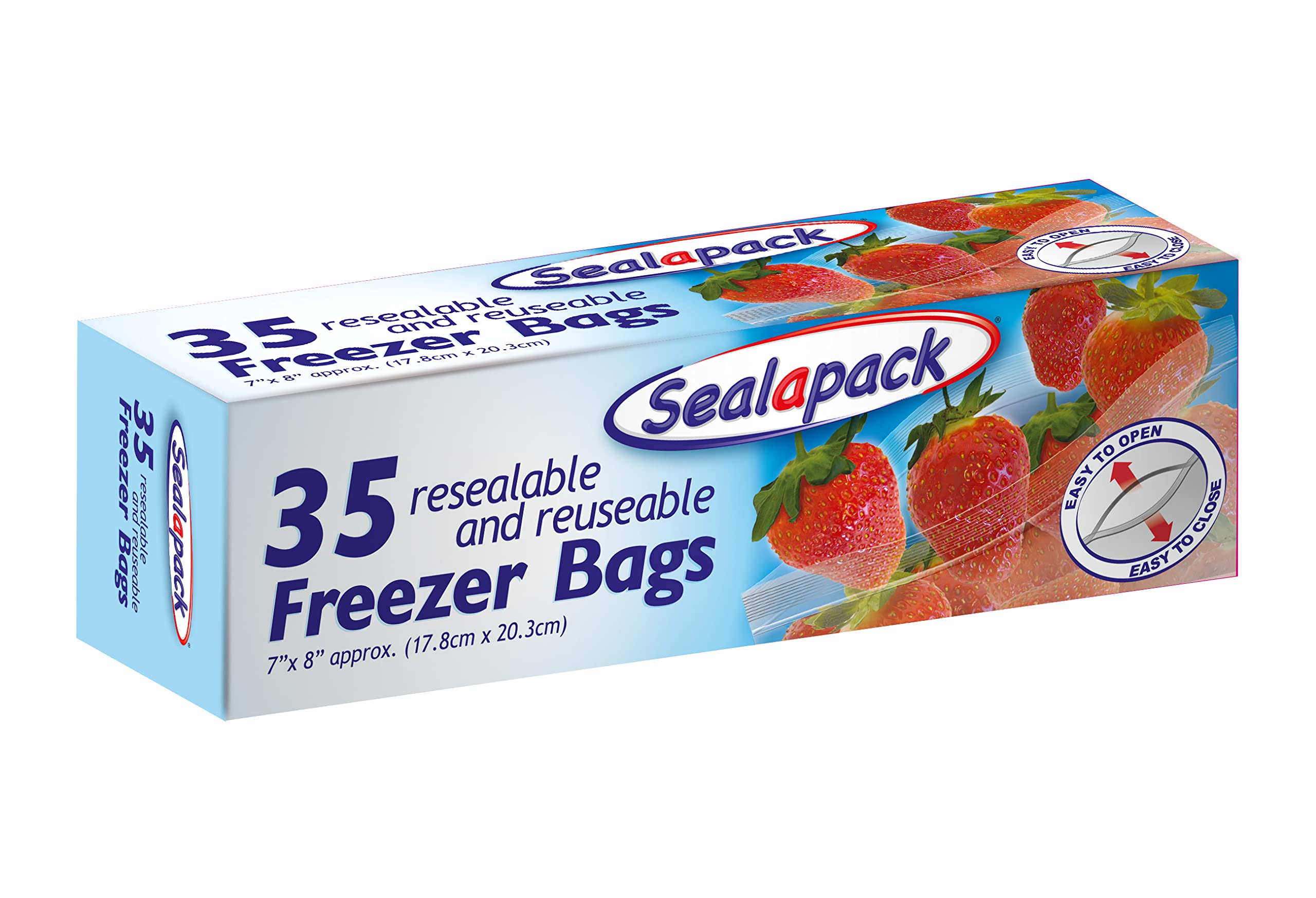 Sealapack Food and Freezer Bags - Resealable & Reusable | 35 Count, Large Size 1