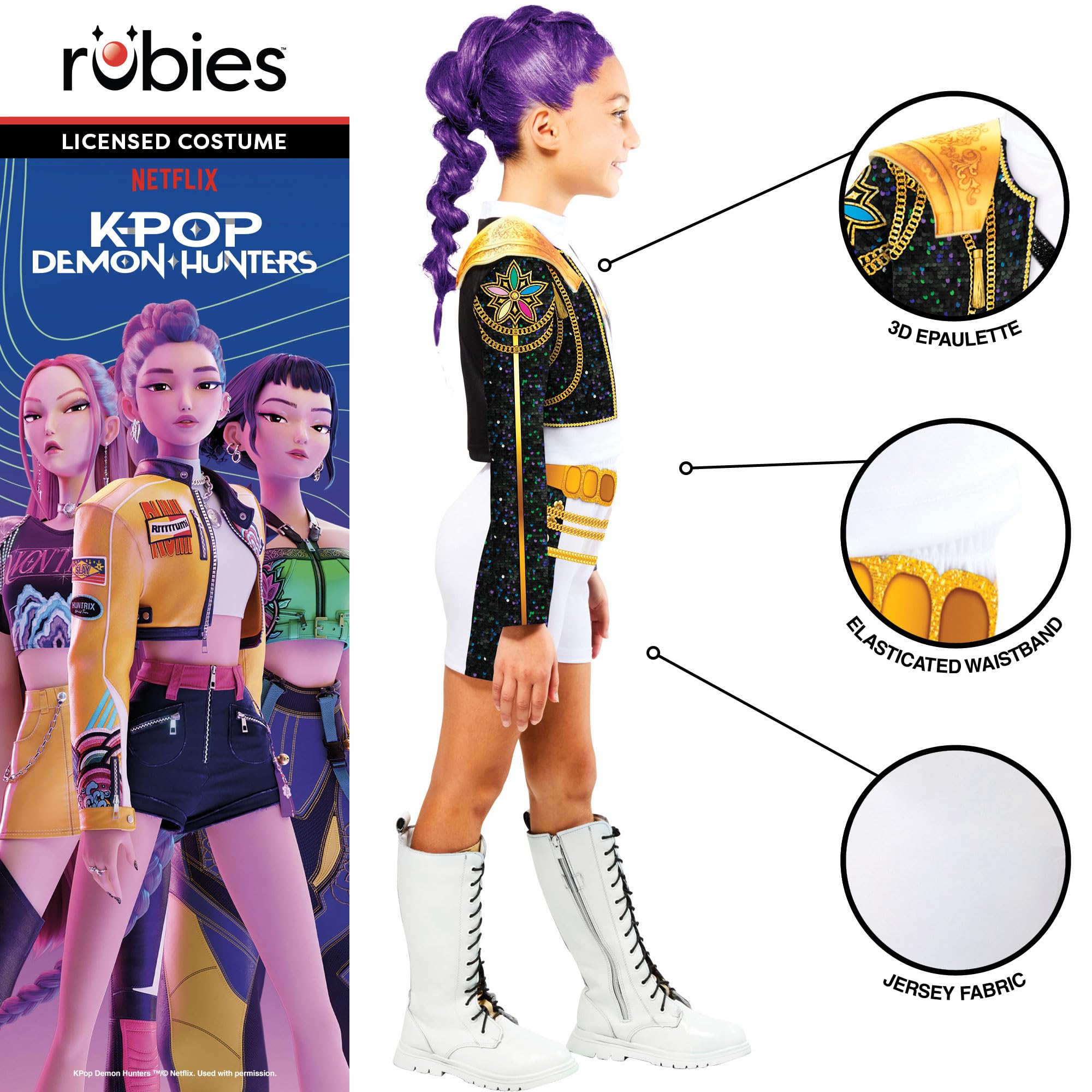 Rubies Official K-Pop Demon Hunters Rumi Golden Classic Child Costume | Size 7-8 Years 3