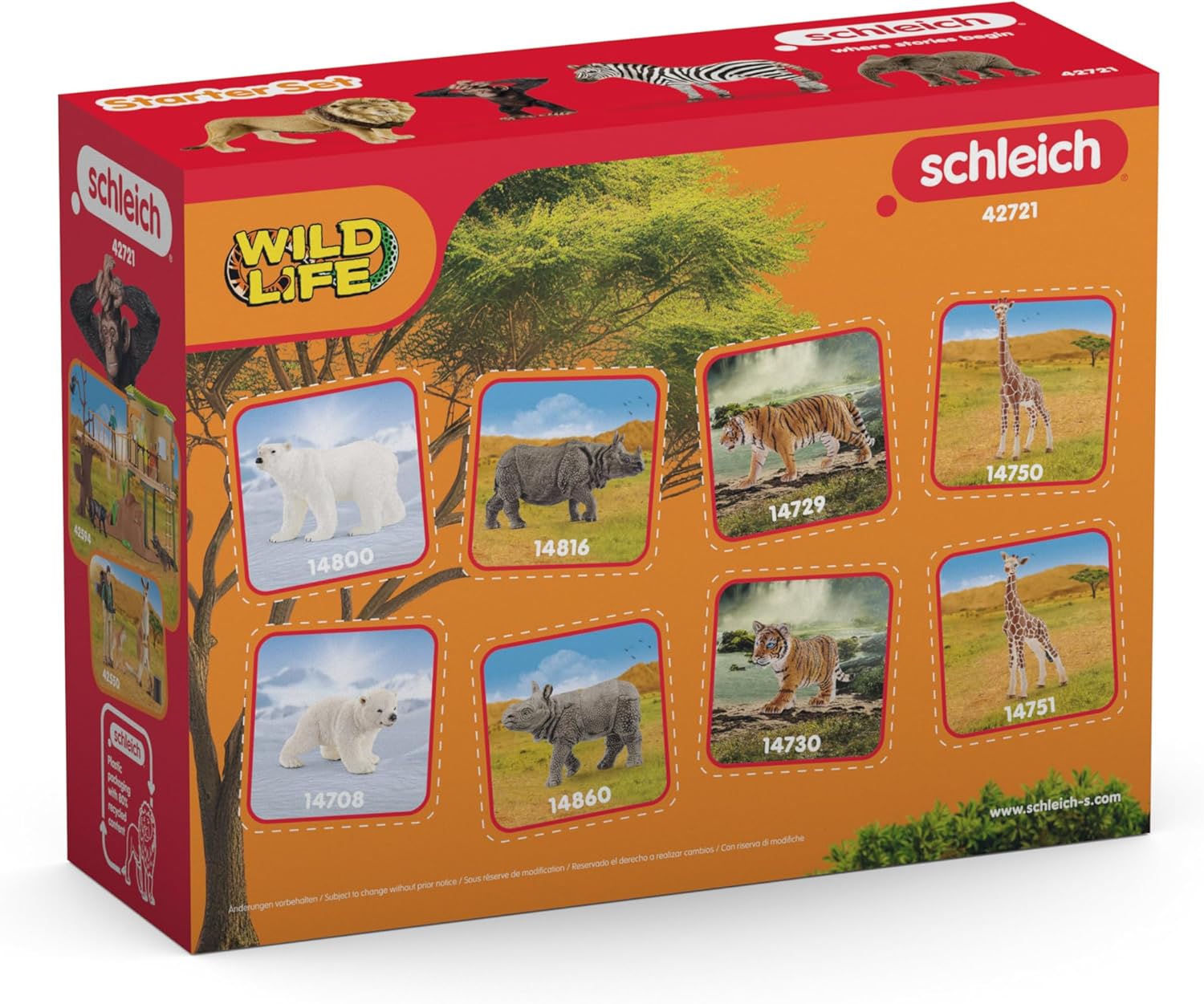 Schleich WILD LIFE Africa Starter Set - 4 Realistic Animal Figurines for Imaginative Play 8