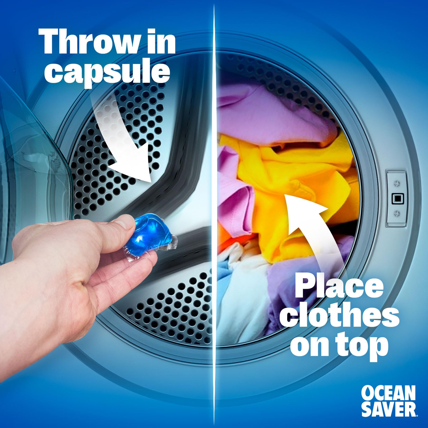OceanSaver - Eco Non-Bio Laundry Detergent Washing Capsules 30 Washes 7