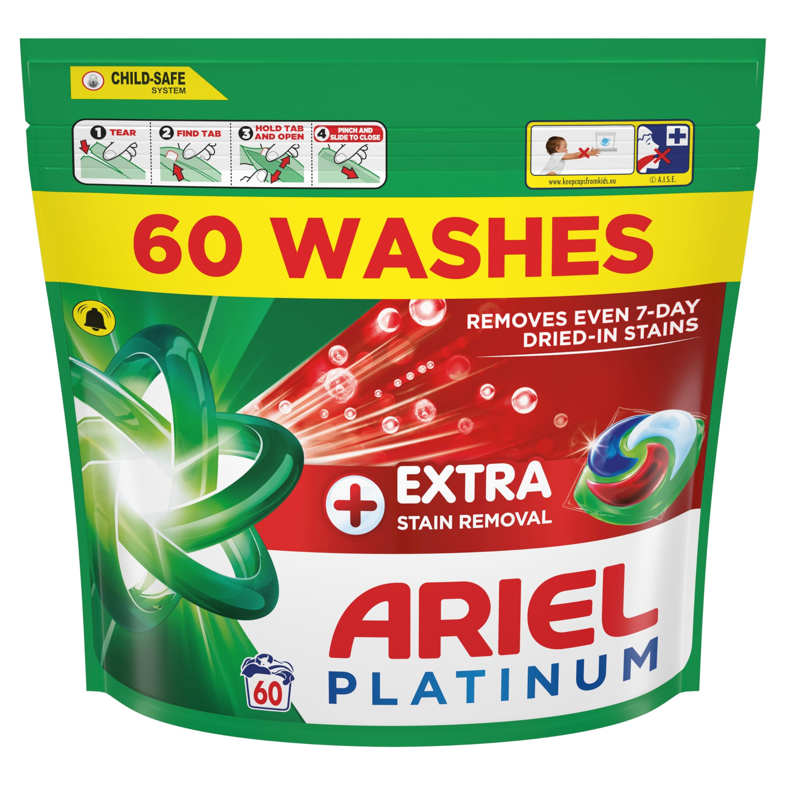 Ariel Platinum PODS Washing Liquid Laundry Detergent Capsules, 60 Washes 1