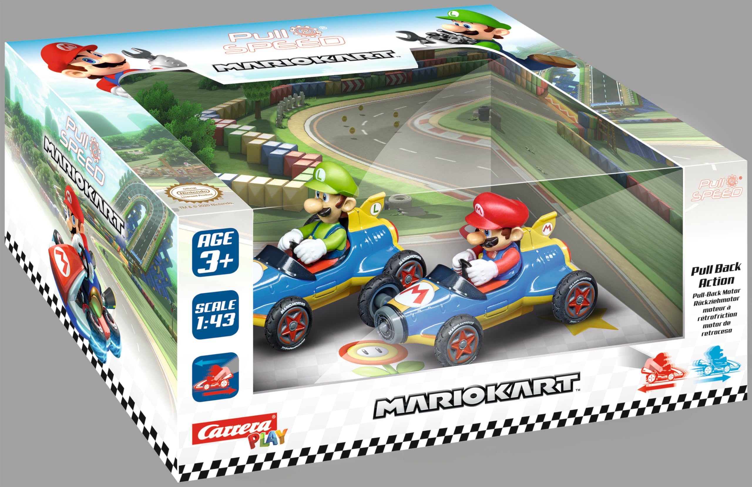 Carrera Mario Kart 8 "Mach 8" Twinpack Pull-Back Slot Cars 6