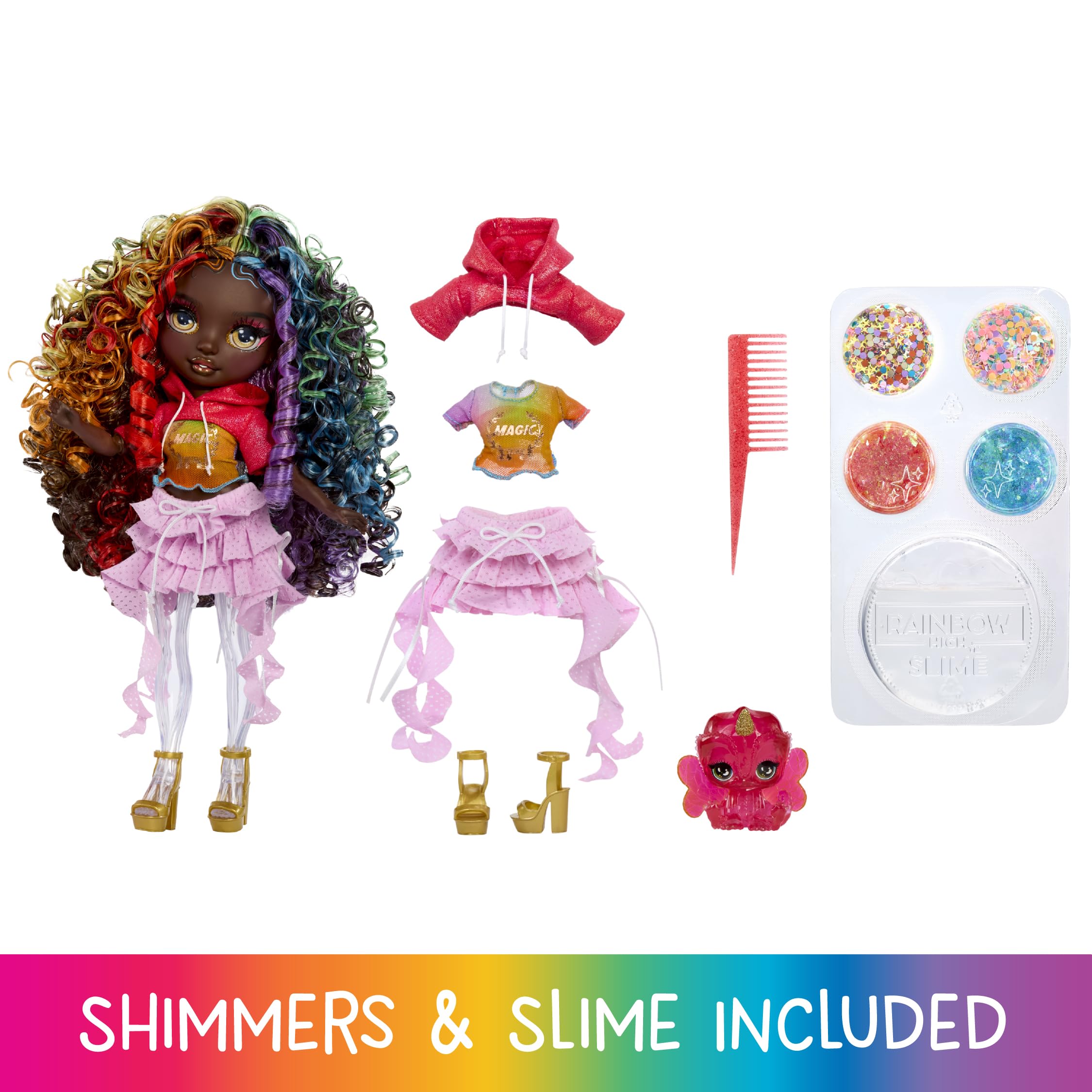Rainbow High Rainbow Shimmers with Slime - Iris - 28cm Fashion Doll Playset 5