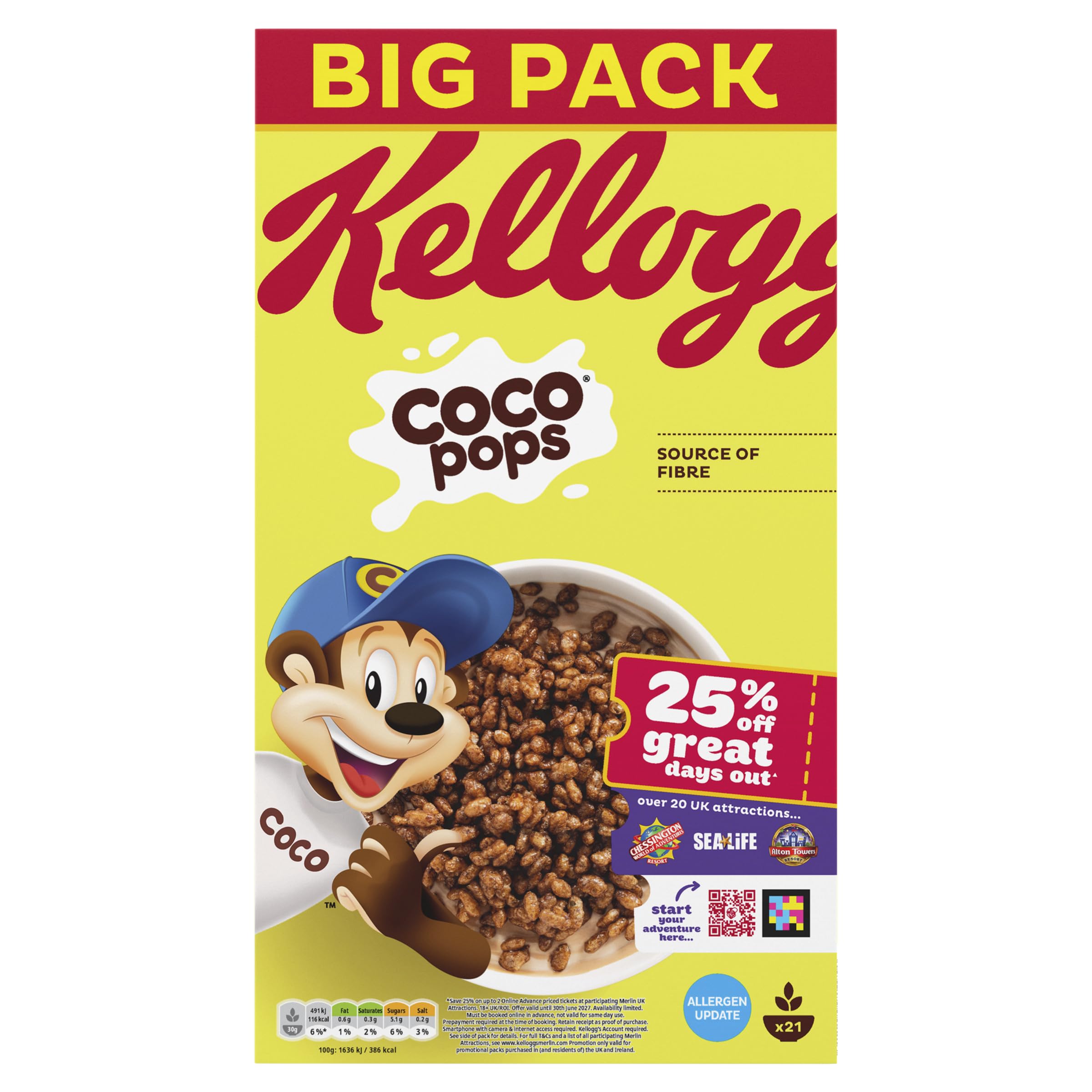 Coco Pops Chocolate Puffed Maize and Rice Cereal - Fortified with Vitamins and Minerals | 650g 1