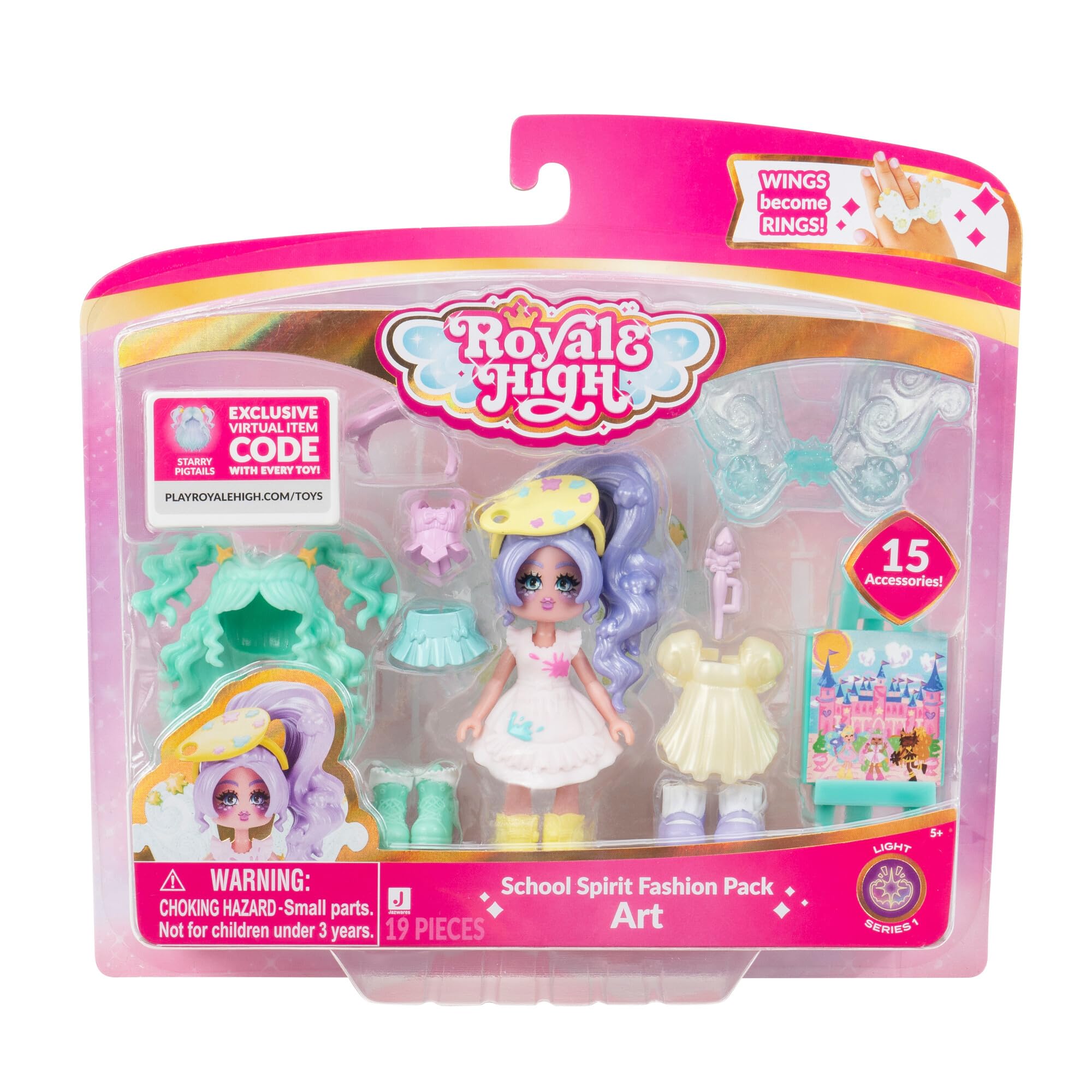 Royale High 3" School Spirit Fashion Pack - Art Series 1 Light Fairy Doll 1