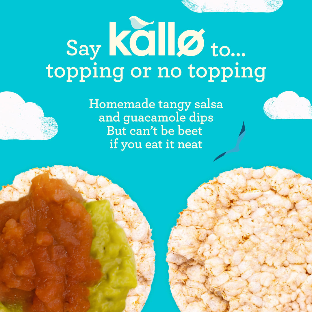 Kallo Sea Salt & Cider Vinegar Veggie Cakes, Lentil & Pea Puffed Crackers, Gluten Free, Vegan, 40 Cal per Slice