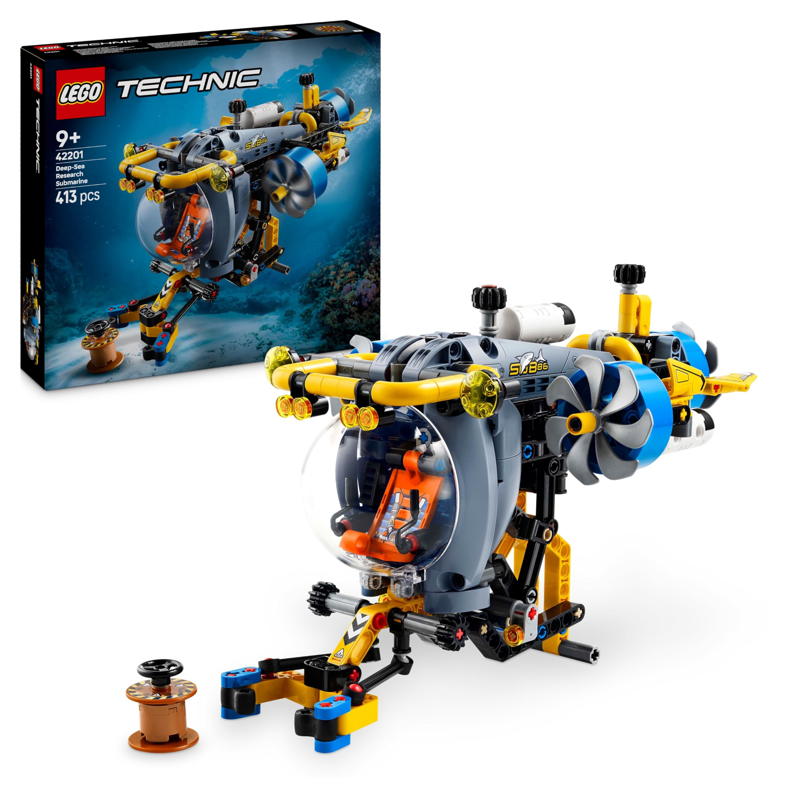 LEGO Technic Deep-Sea Research Submarine Toy Set 42201 - Engineering Introduction for Ages 9+ 1