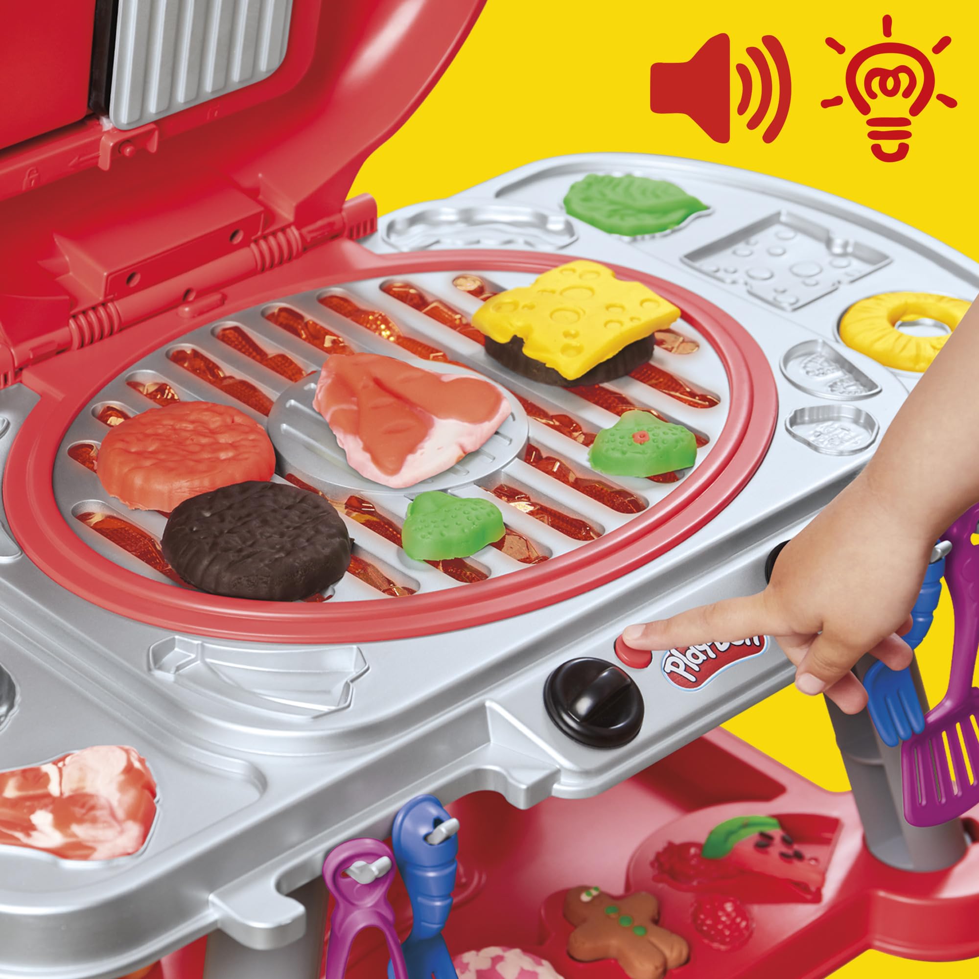 Play-Doh Sizzlin' Grill Toy Playset - Interactive BBQ Role Play for Kids 3+ 7