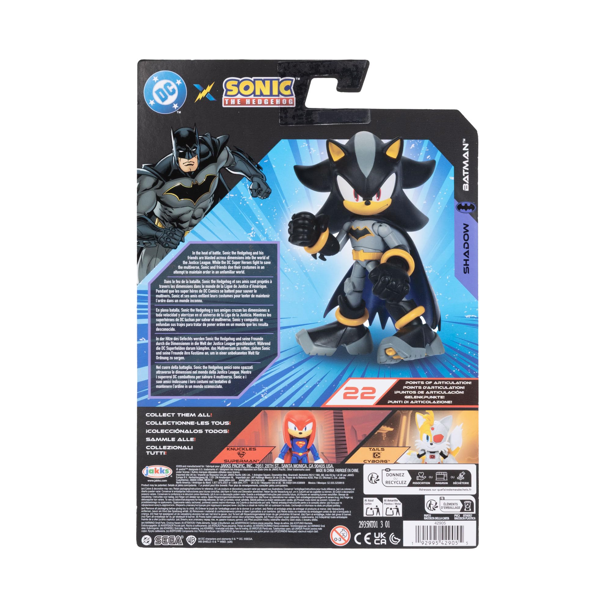 Sonic The Hedgehog DC Comics Shadow as Batman Action Figure - 5" / 13cm Tall | 22 Points of Articulation 6
