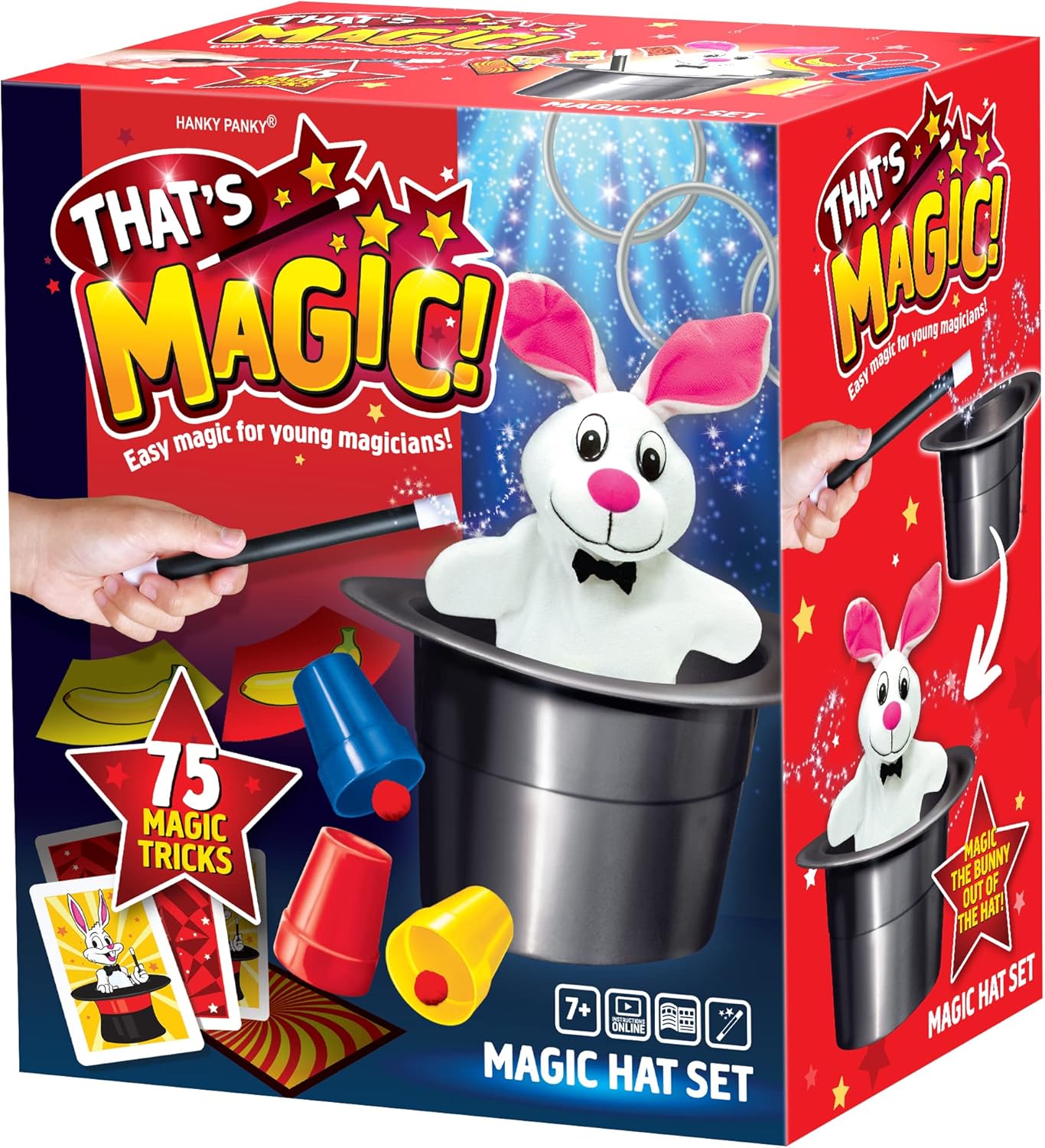 That's Magic Magic Hat Set with 75 Tricks, Rabbit, and Secret Compartment Hat for Kids 1