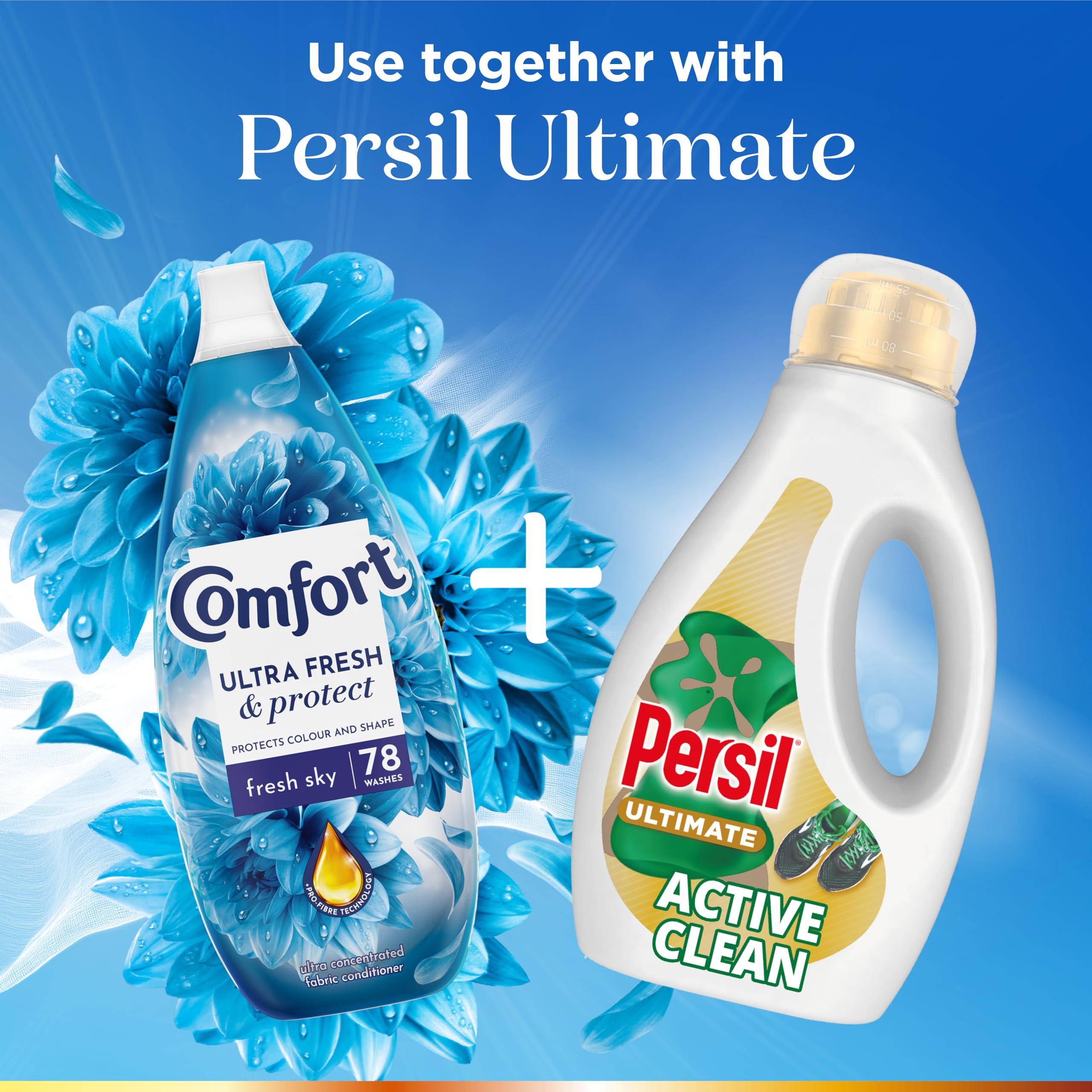 Comfort Ultra Fresh & Protect Fresh Sky Fabric Conditioner - Liquid Fabric Softener 3