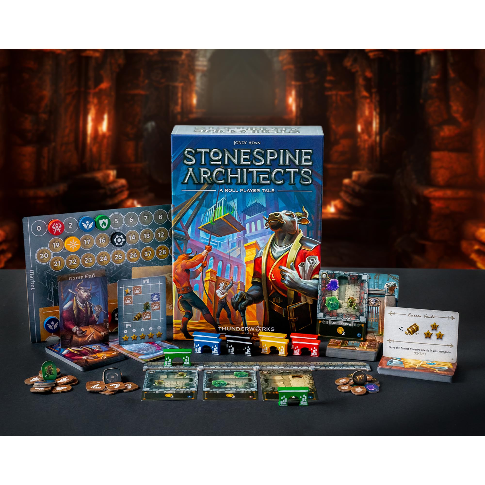 Thunderworks Games Stonespine Architects Karten-Drafting-Brettspiel 5