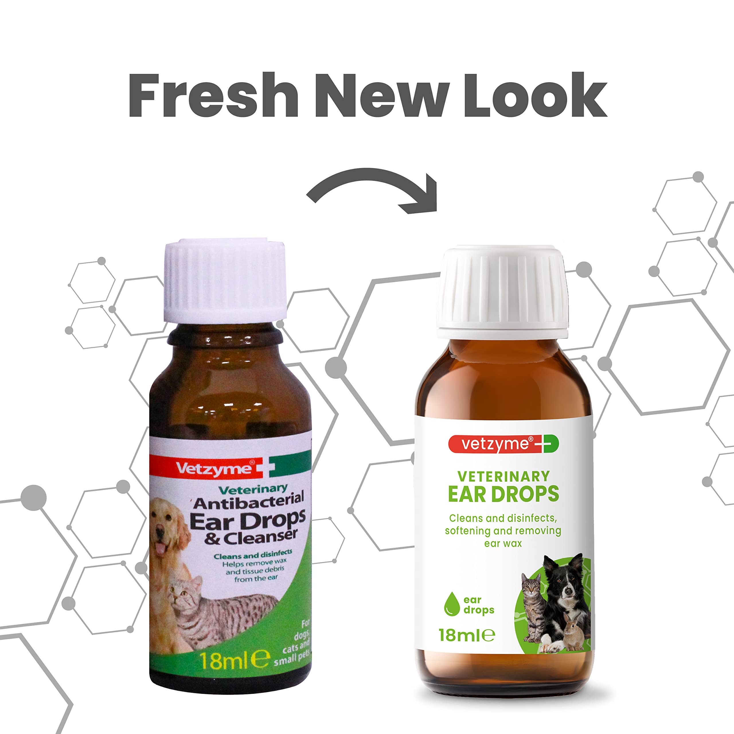 Vetzyme Antibacterial Ear Drops for Dogs, Cats & Small Pets - Cleans & Disinfects | 18 ml 5