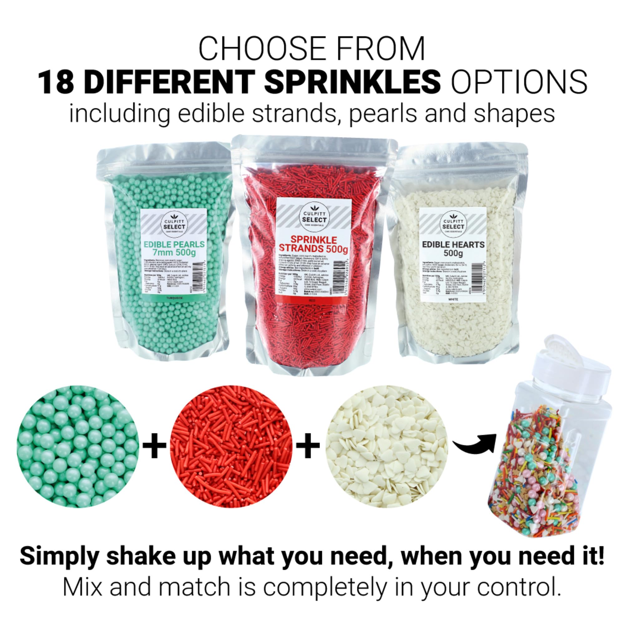 Culpitt Select Blue Sugar Strands Sprinkles - 500g Resealable Pouch | Edible Cake Decoration 3