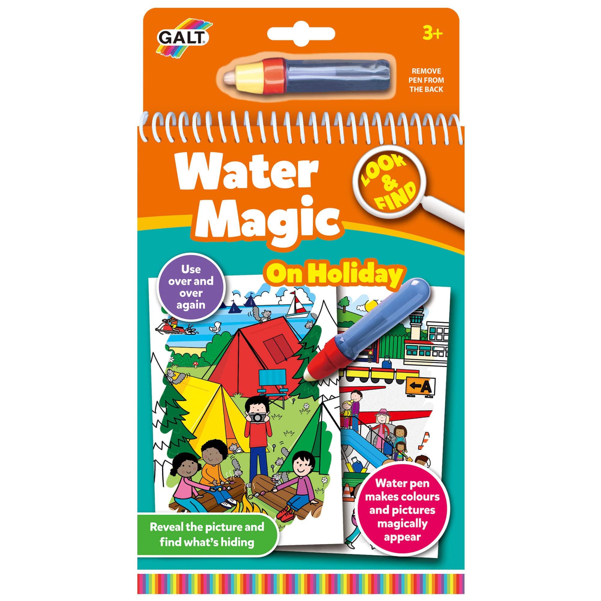 Galt Water Magic Look and Find On Holiday Colouring Book | Mess-Free Reusable | Ages 3+ 1