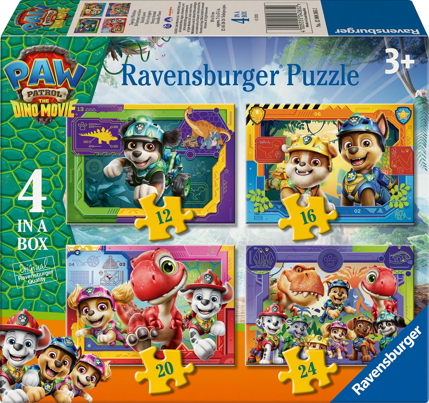 Ravensburger Paw Patrol Dino Rescue 4-in-a-Box Jigsaw Puzzle Set - Ages 3+ 1