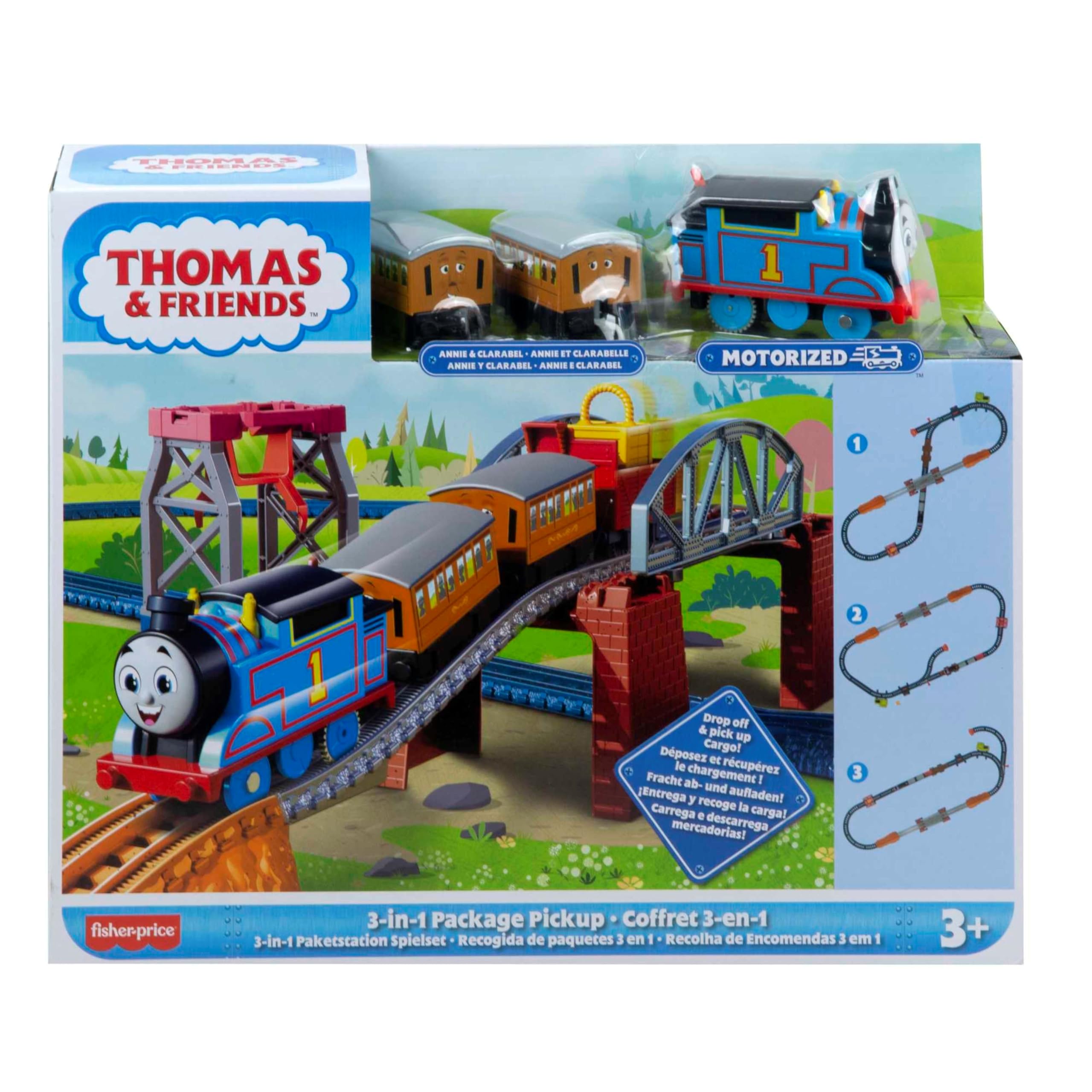 THOMAS & FRIENDS 3-in-1 Package Pickup Train Set with Motorized Thomas | Ages 3+ | HGX64 8