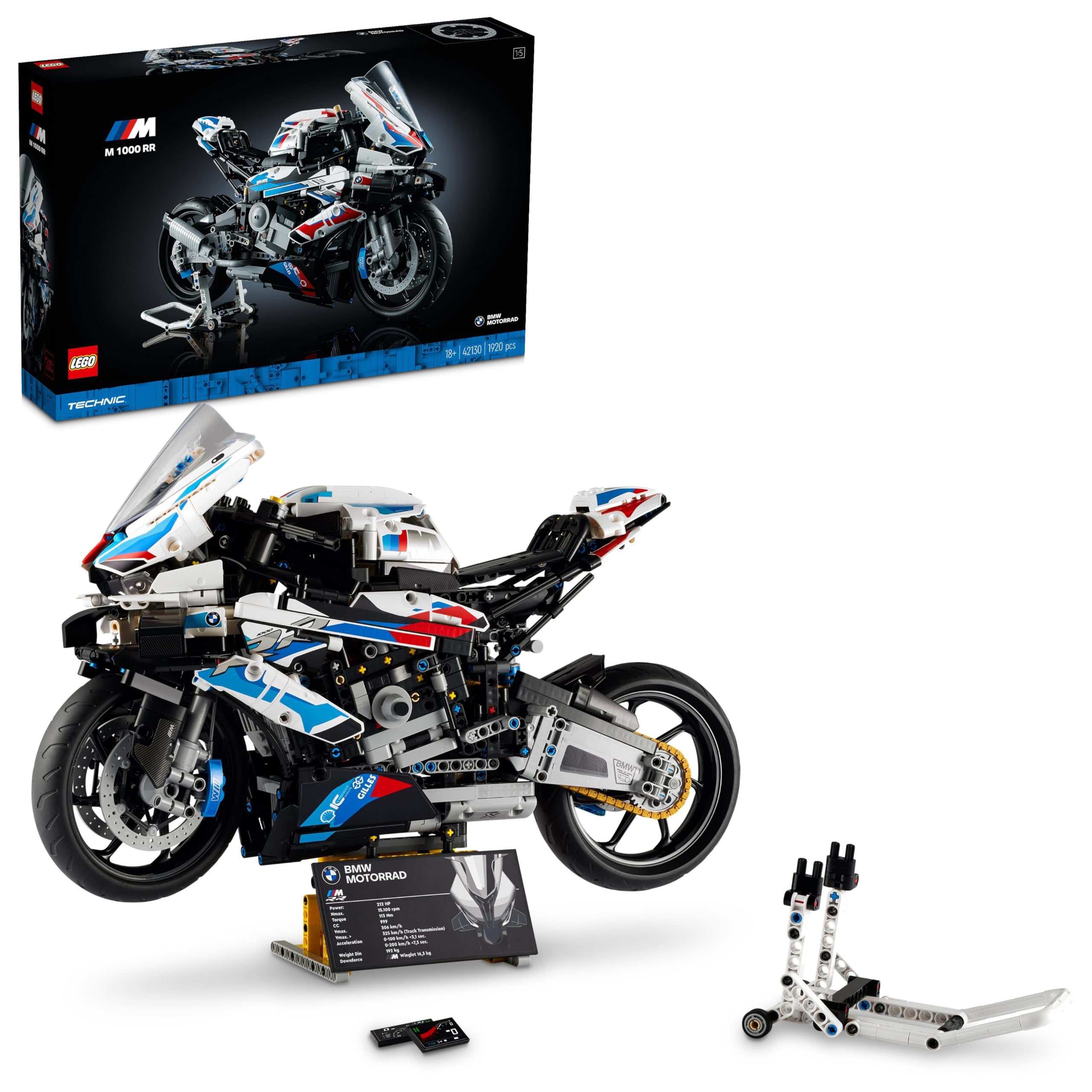 LEGO Technic 42130 BMW M 1000 RR Motorbike Model Kit | 1:5 Scale | 1920 Pieces