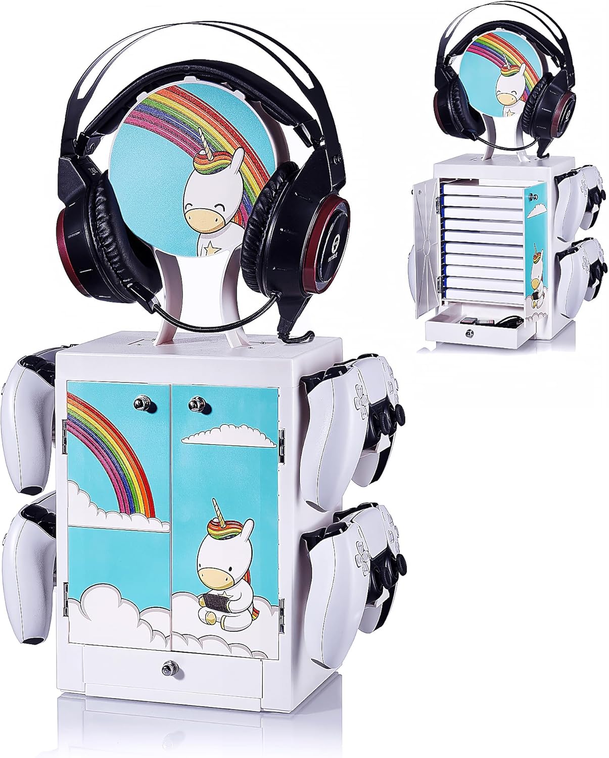 Numskull Eric the Unicorn Gaming Locker - Controller Holder & Headset Stand for PS, Xbox, Switch 1