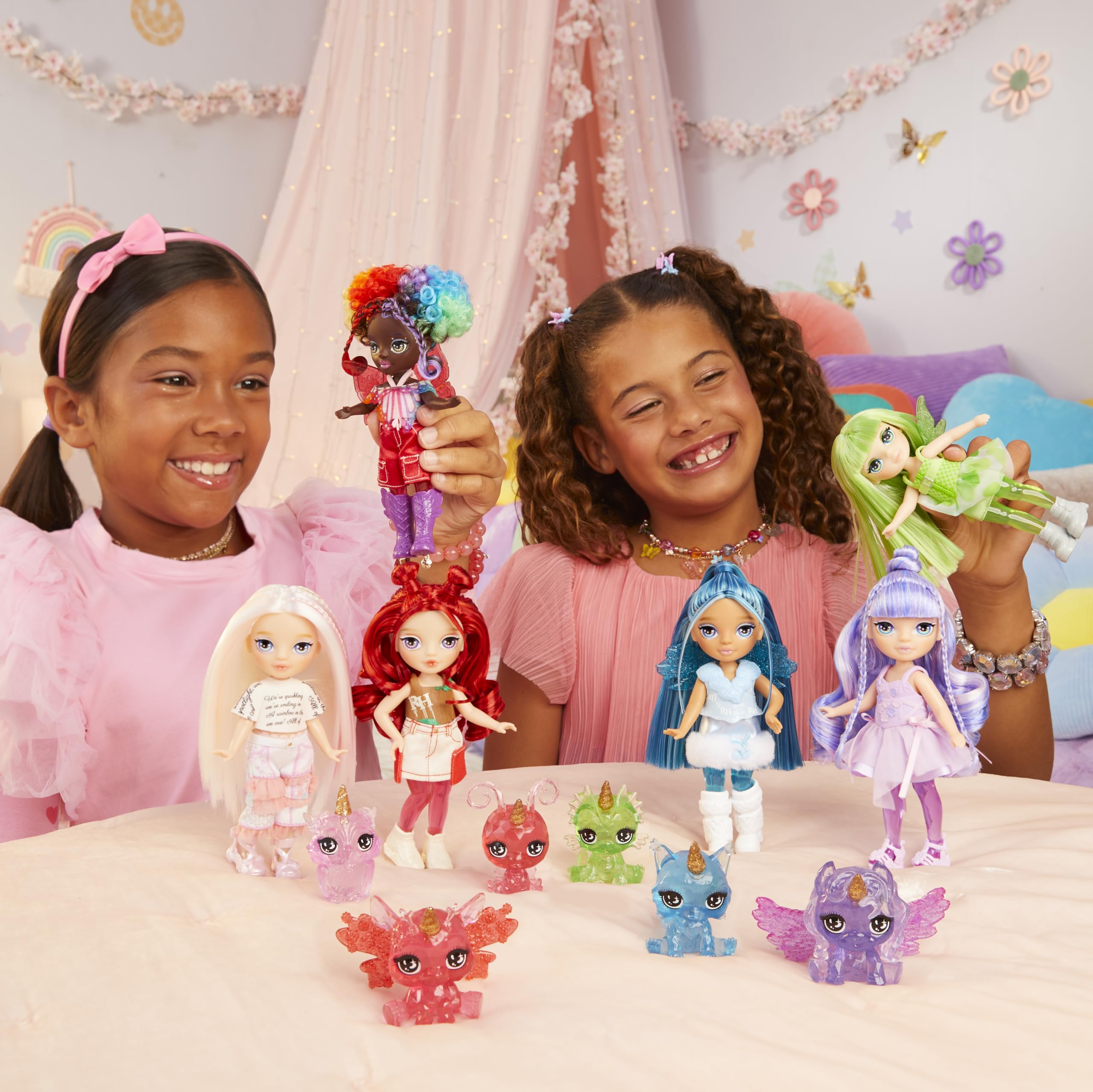 Rainbow High Littles Rainbow Fantasy Fairies & Pet - Sapphire Blue 14cm Posable Doll with Interchangeable Wings 6